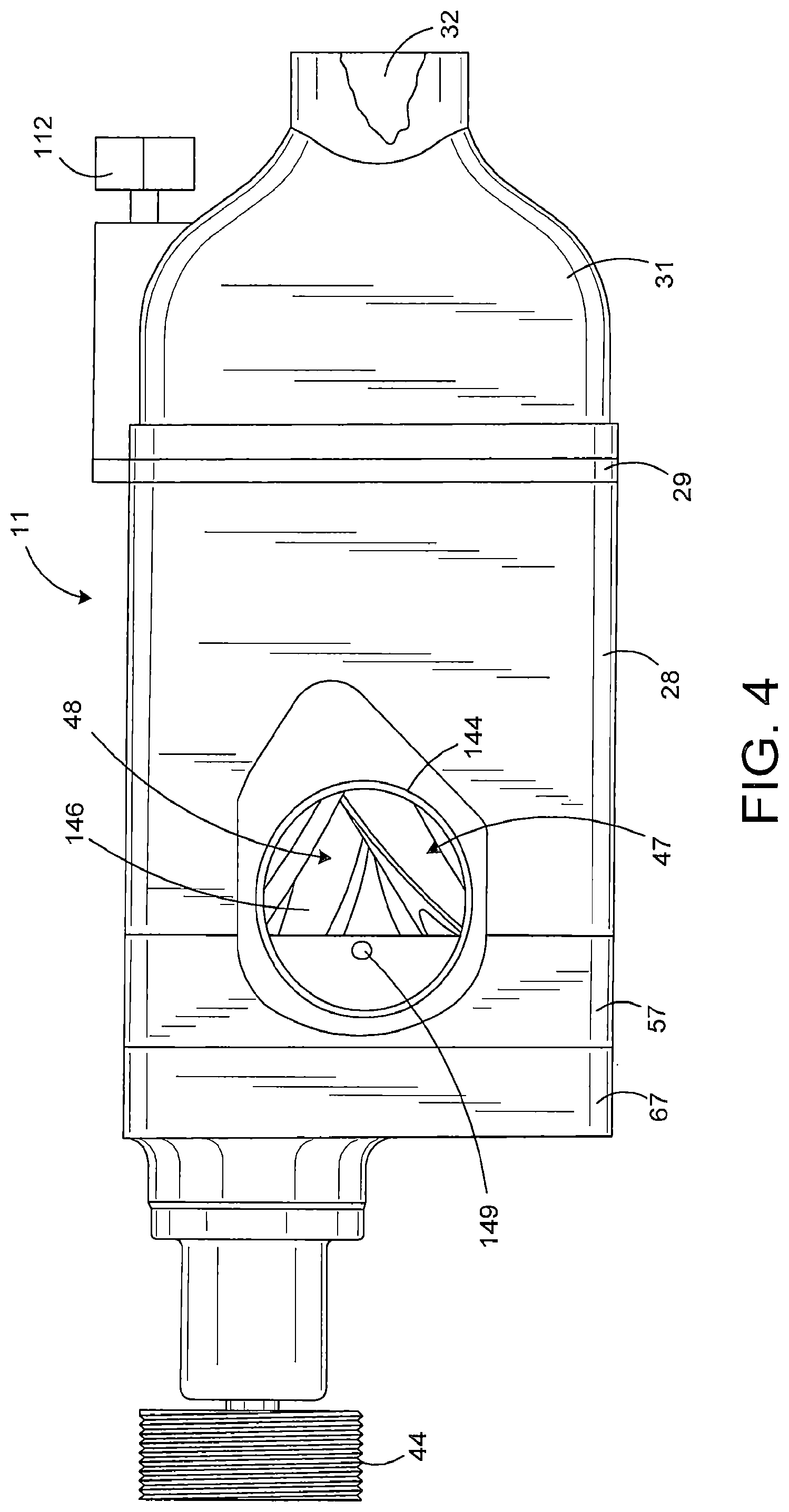 Patent US12590584 Figure 4 – Supercharged internal combustion engine with intake port timing shutters controlling the air mass flowing into the supercharger