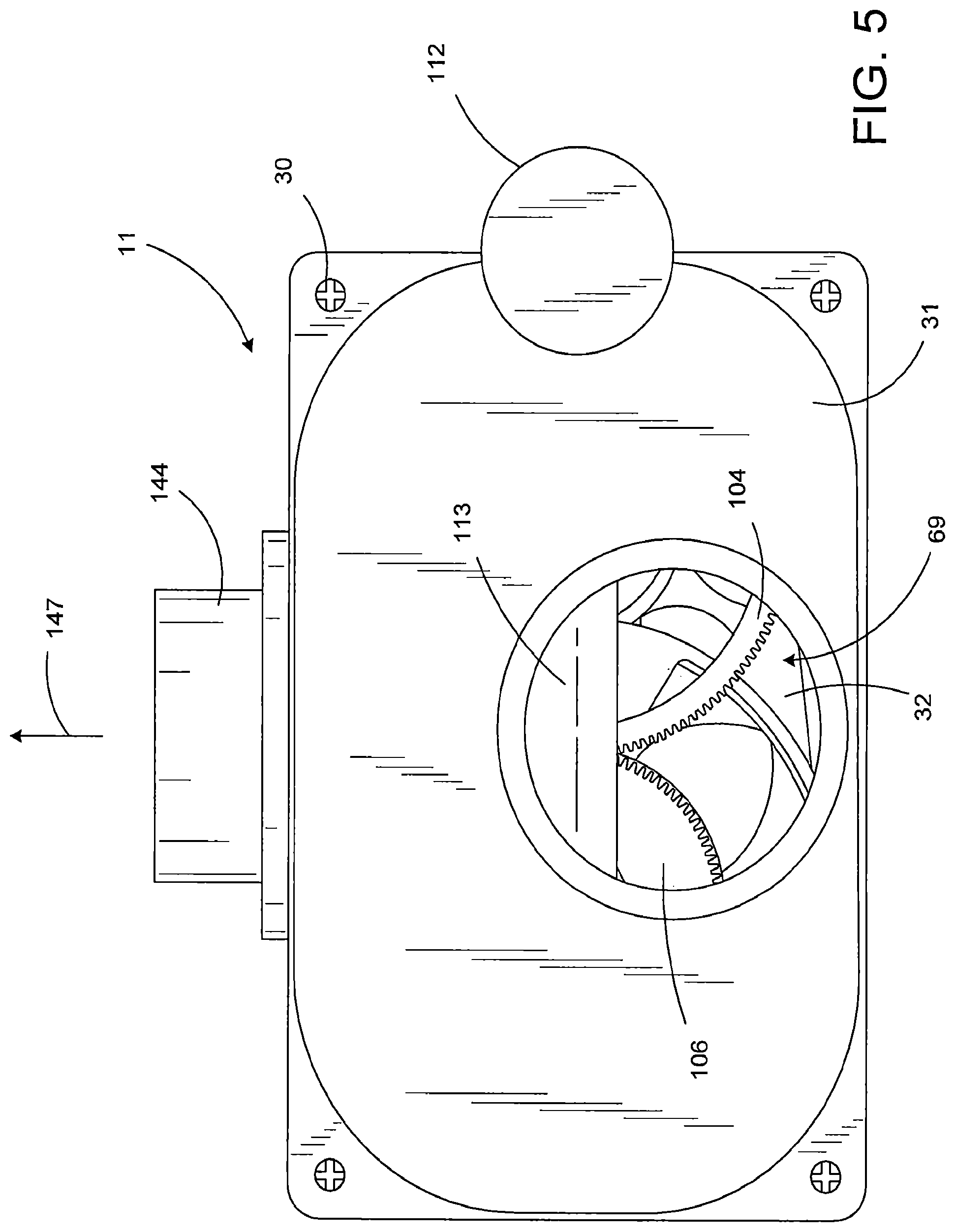 Patent US12590584 Figure 5 – Supercharged internal combustion engine with intake port timing shutters controlling the air mass flowing into the supercharger