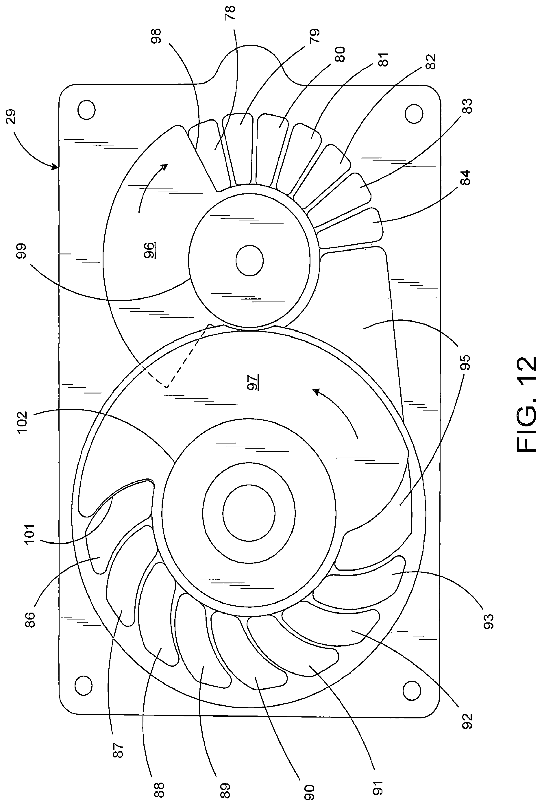 Patent US12590584 Figure 12 – Supercharged internal combustion engine with intake port timing shutters controlling the air mass flowing into the supercharger