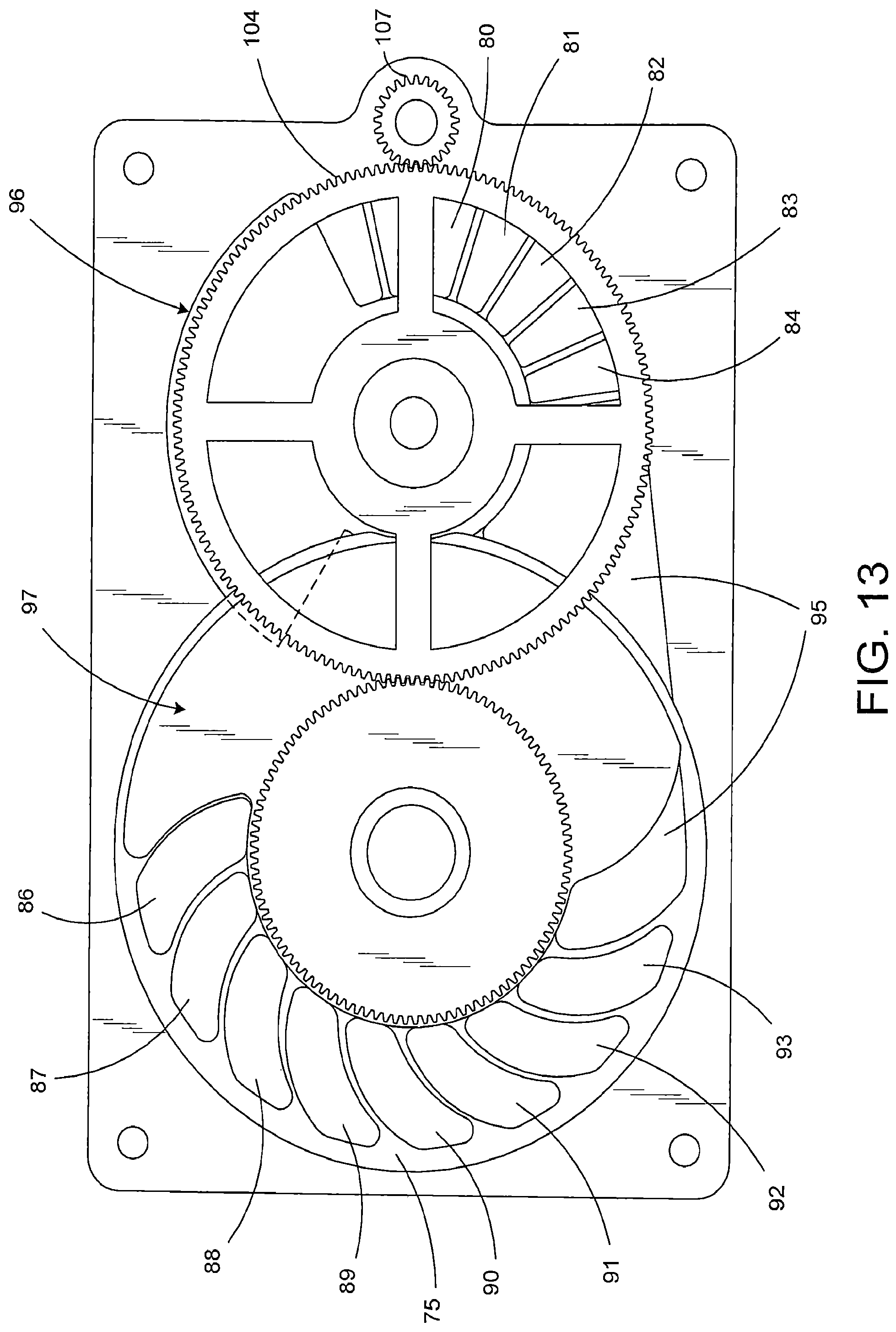 Patent US12590584 Figure 13 – Supercharged internal combustion engine with intake port timing shutters controlling the air mass flowing into the supercharger