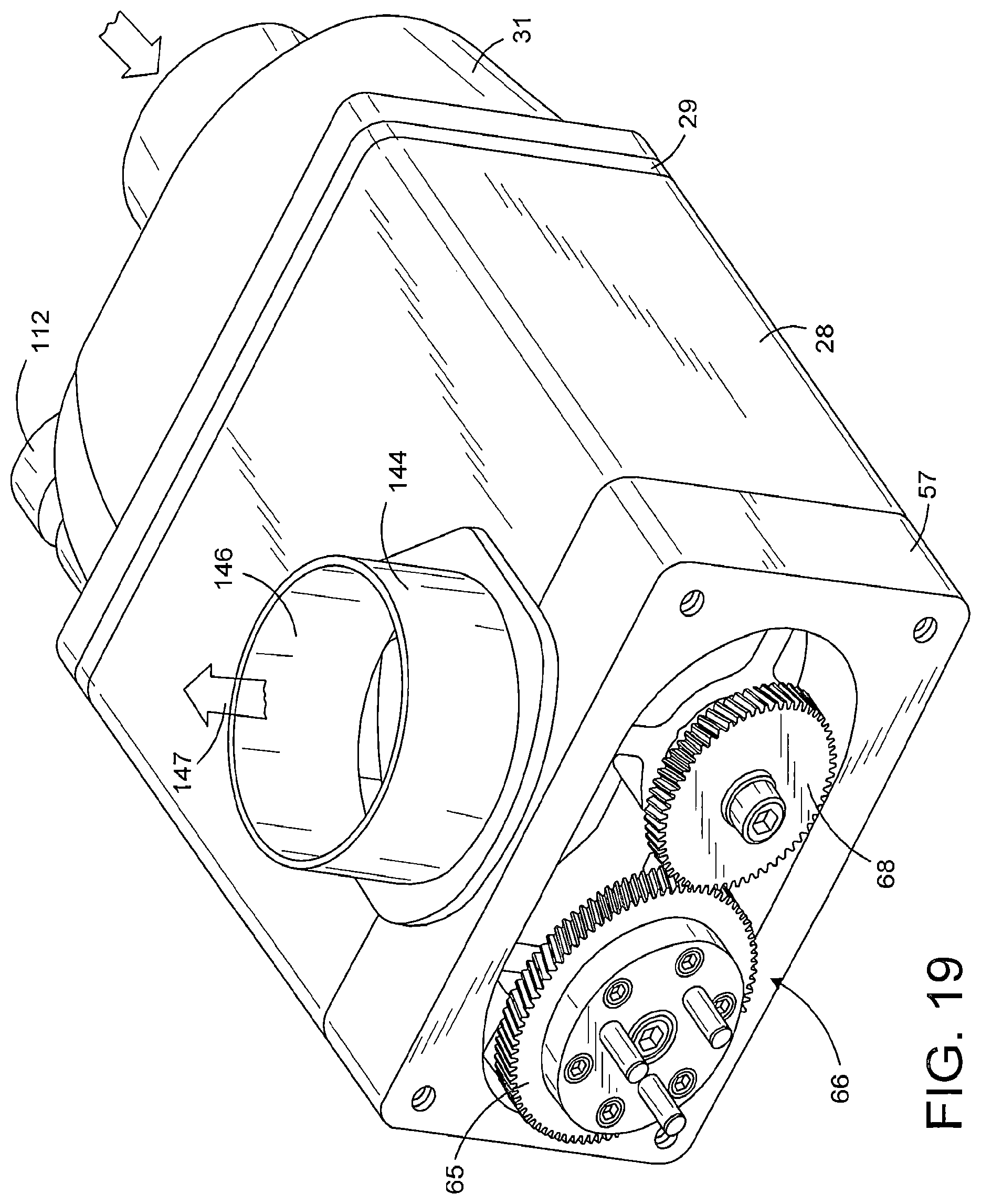 Patent US12590584 Figure 19 – Supercharged internal combustion engine with intake port timing shutters controlling the air mass flowing into the supercharger