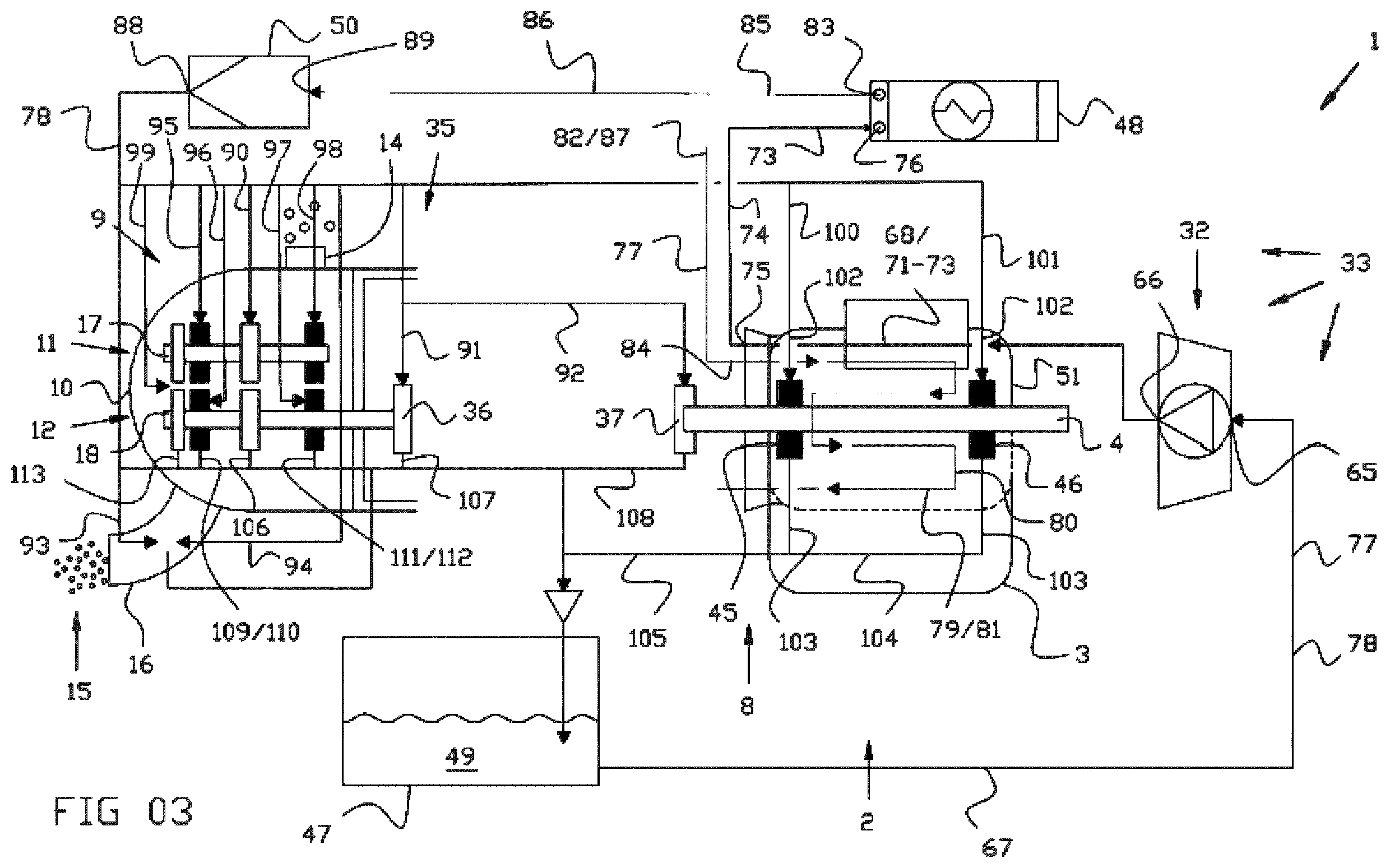 Patent US12590586 Figure 2 – Compressor assembly comprising a motor driving one or more compressor rotors and method for fabricating a housing part of such a compressor assembly