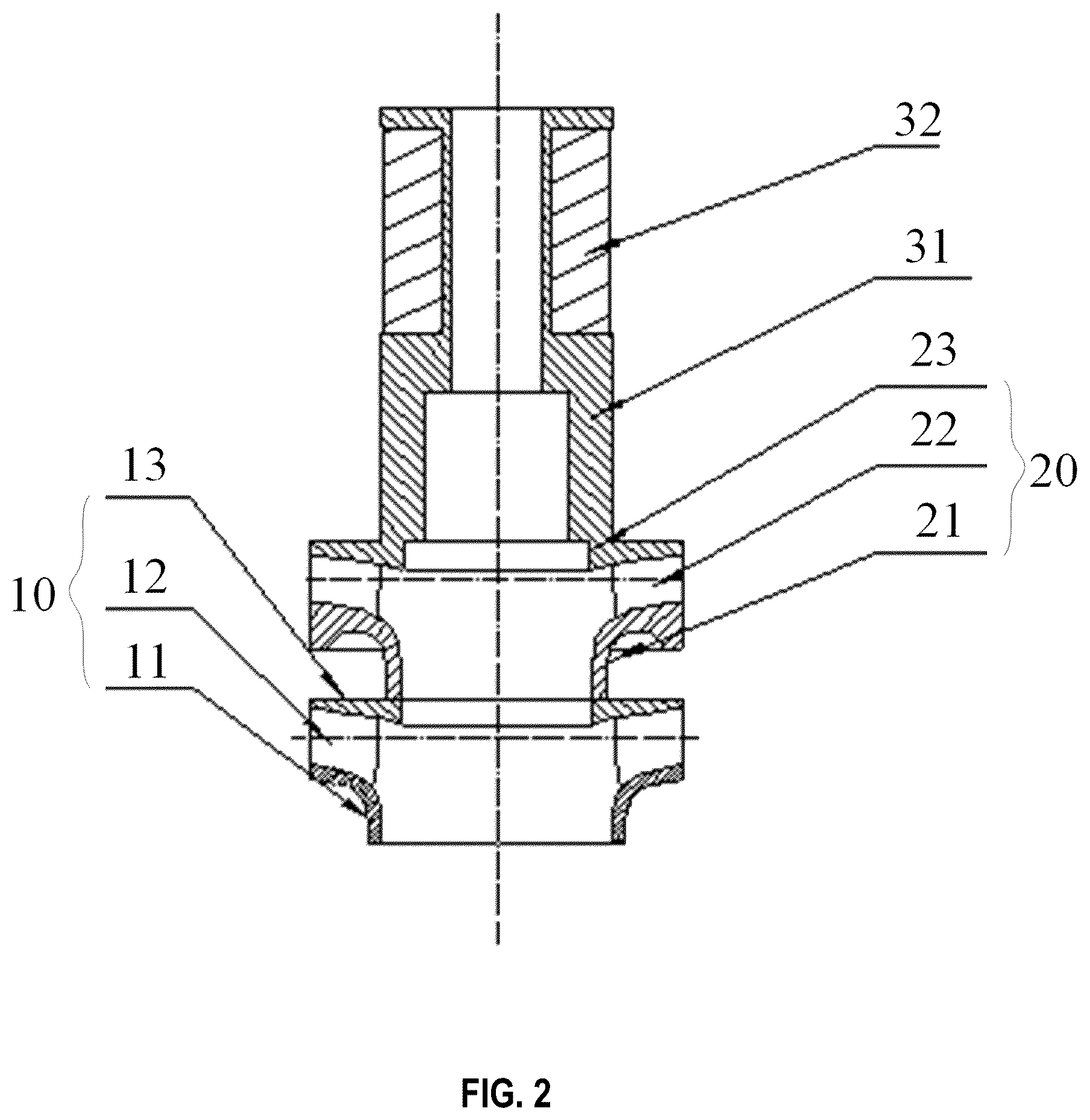 Patent US12590587 Figure 2 – Water pump with one inlet and two outlets