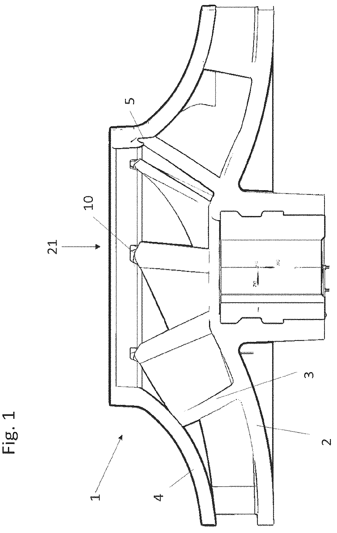 Patent US12590588 Figure 1 – Impeller having a toothing in the cover plate