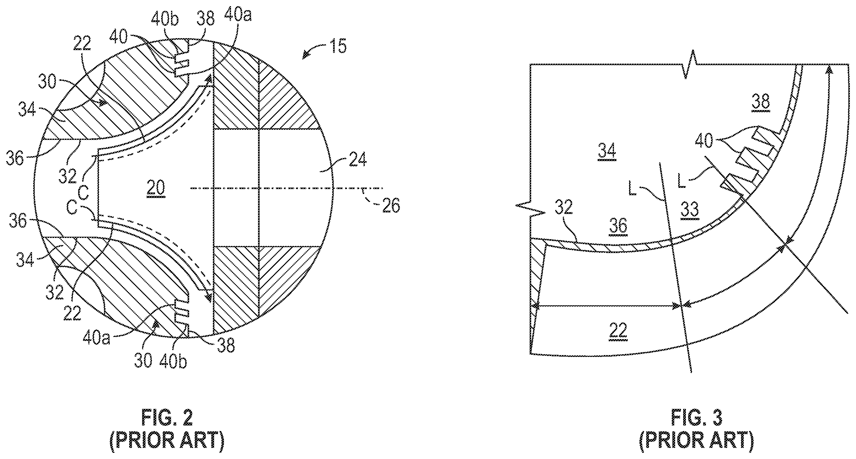 Patent US12590590 Figure 2 – Aircraft engine impeller with exducer shroud forward sweep