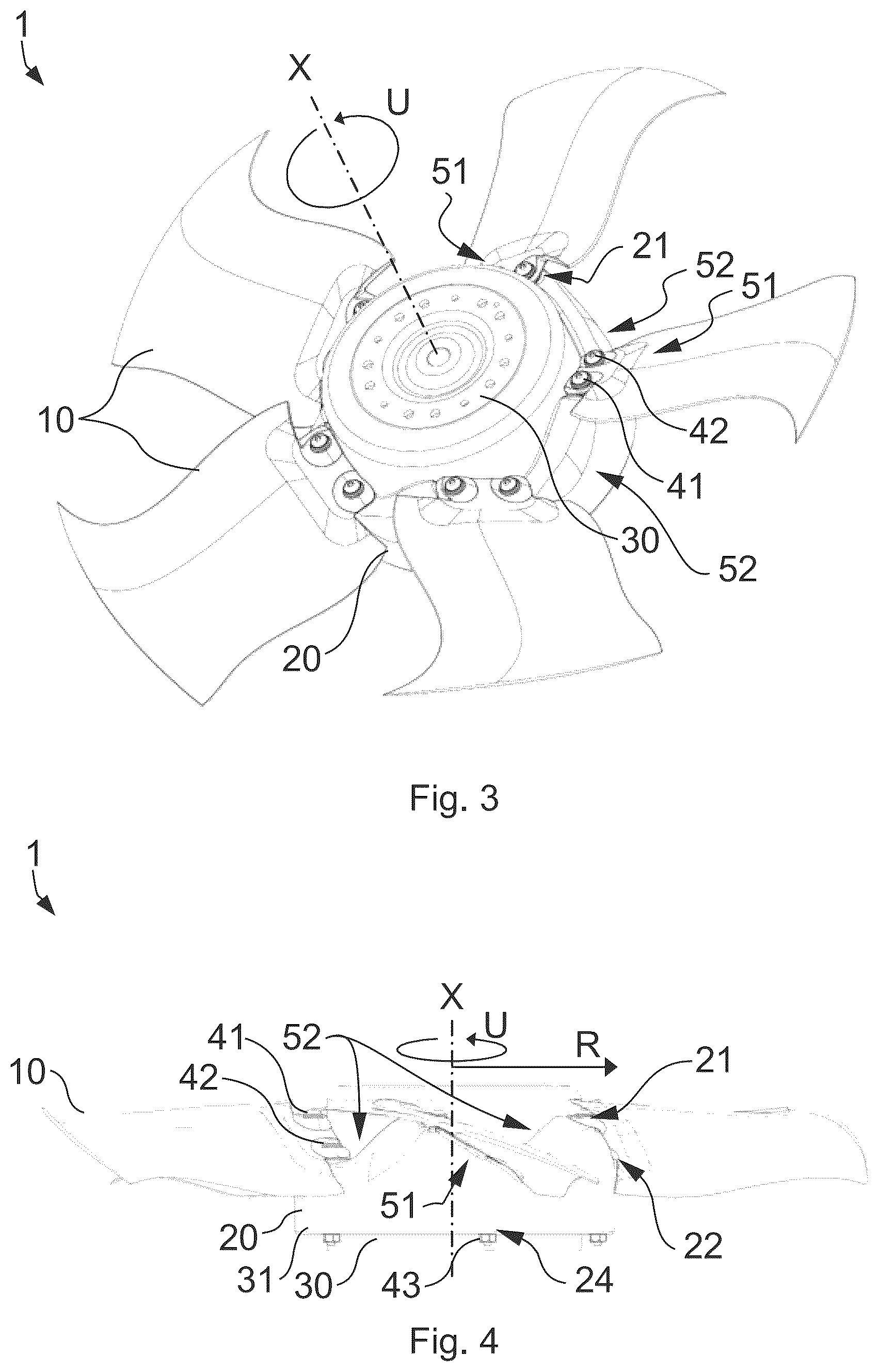Patent US12590591 Figure 3 – Multipart fan wheel with a fan wheel hub and a plurality of fan wheel blades formed separately therefrom