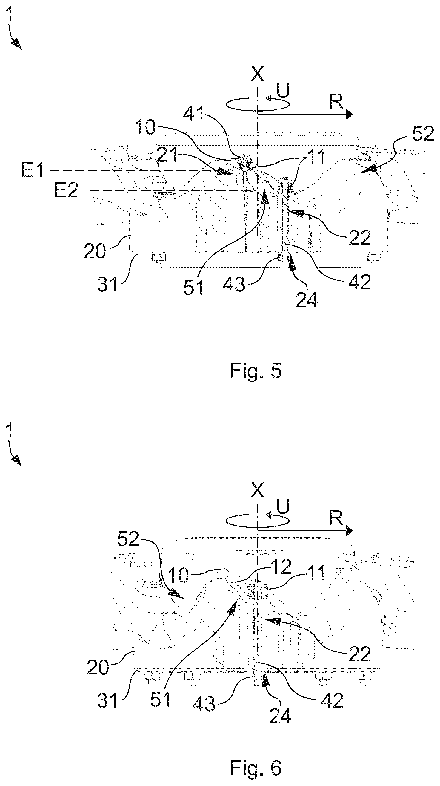 Patent US12590591 Figure 4 – Multipart fan wheel with a fan wheel hub and a plurality of fan wheel blades formed separately therefrom