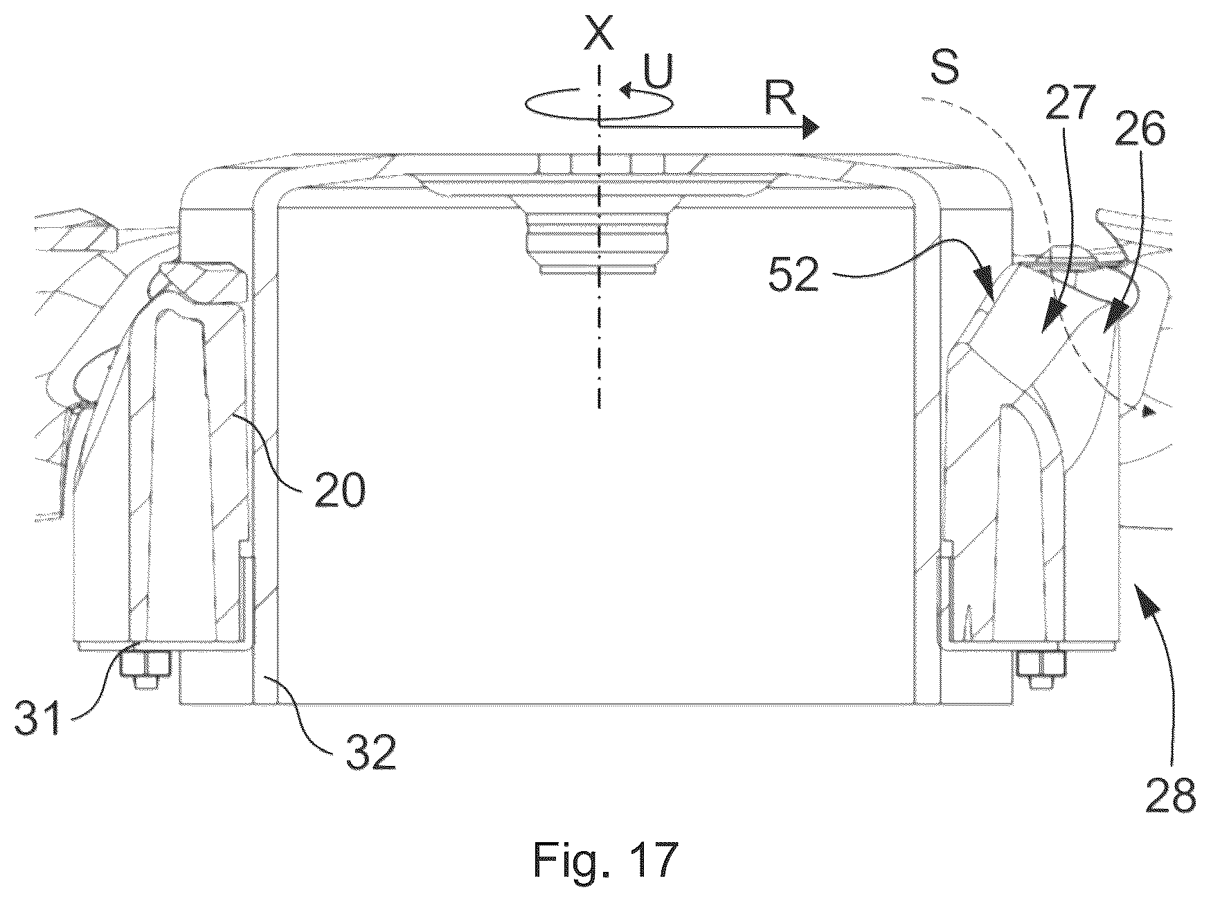 Patent US12590591 Figure 10 – Multipart fan wheel with a fan wheel hub and a plurality of fan wheel blades formed separately therefrom