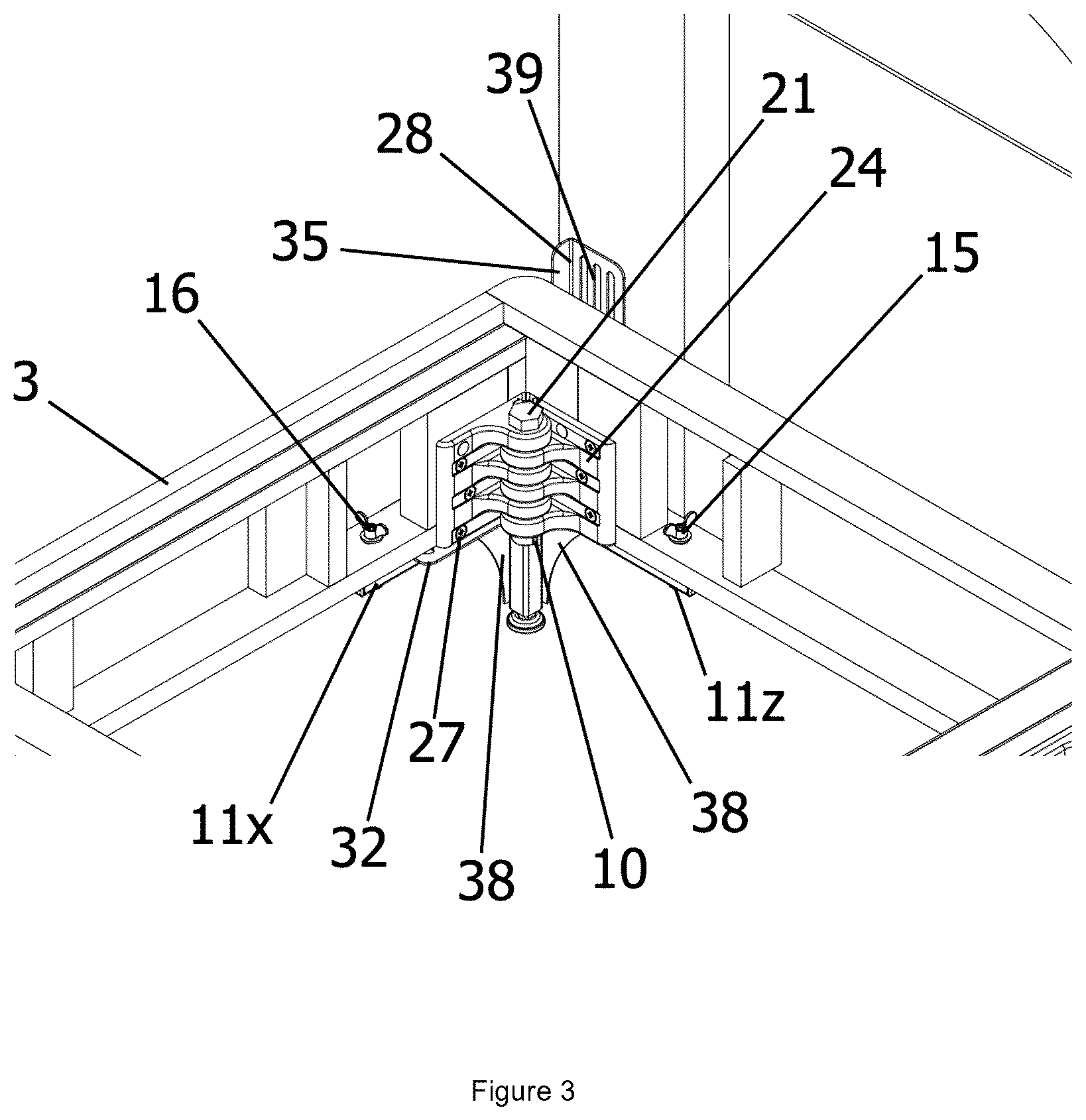 Patent US12590601 Figure 2 – Mattress support assembly