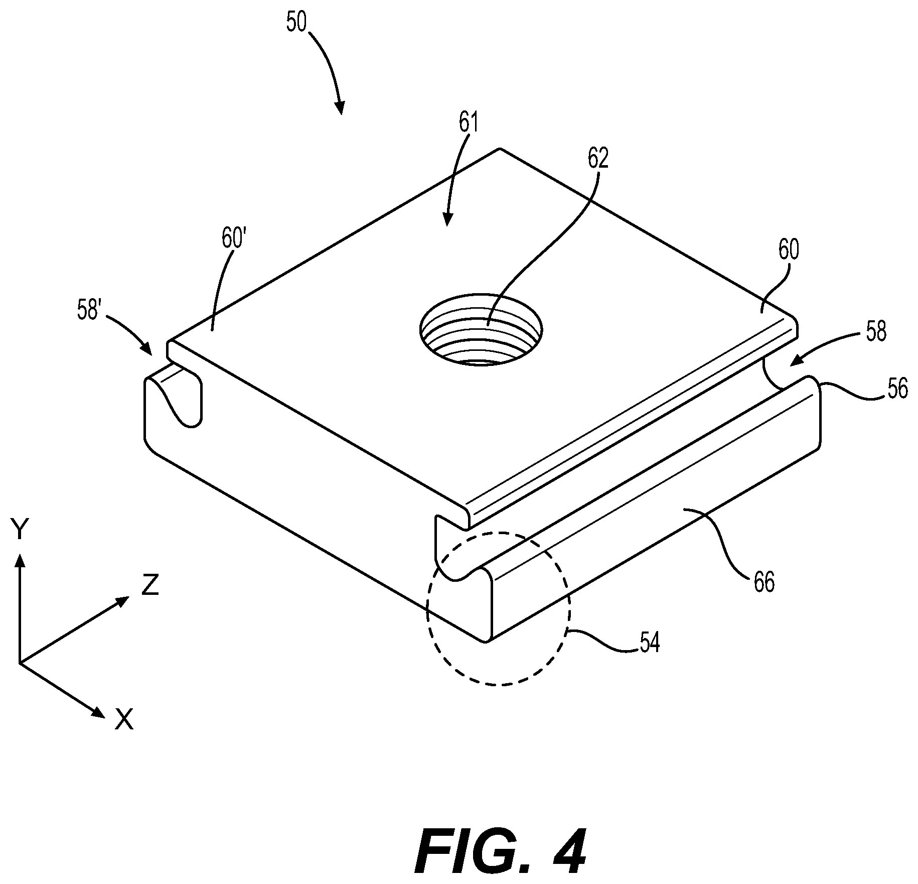 Patent US12590602 Figure 4 – Trim attachment assembly for mounting solar panel equipment