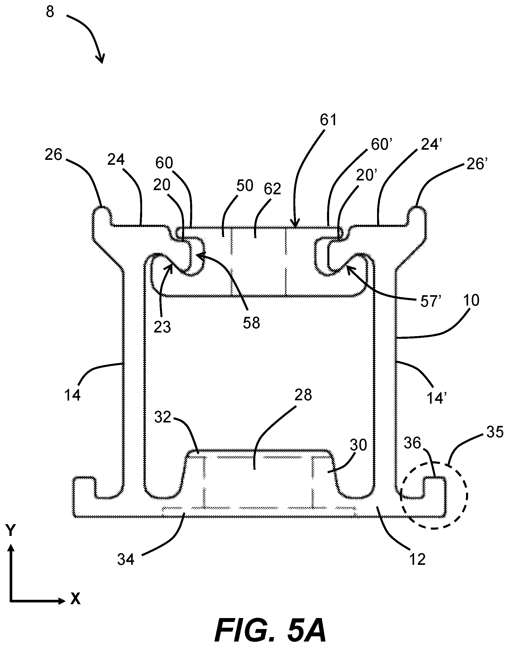 Patent US12590602 Figure 5 – Trim attachment assembly for mounting solar panel equipment