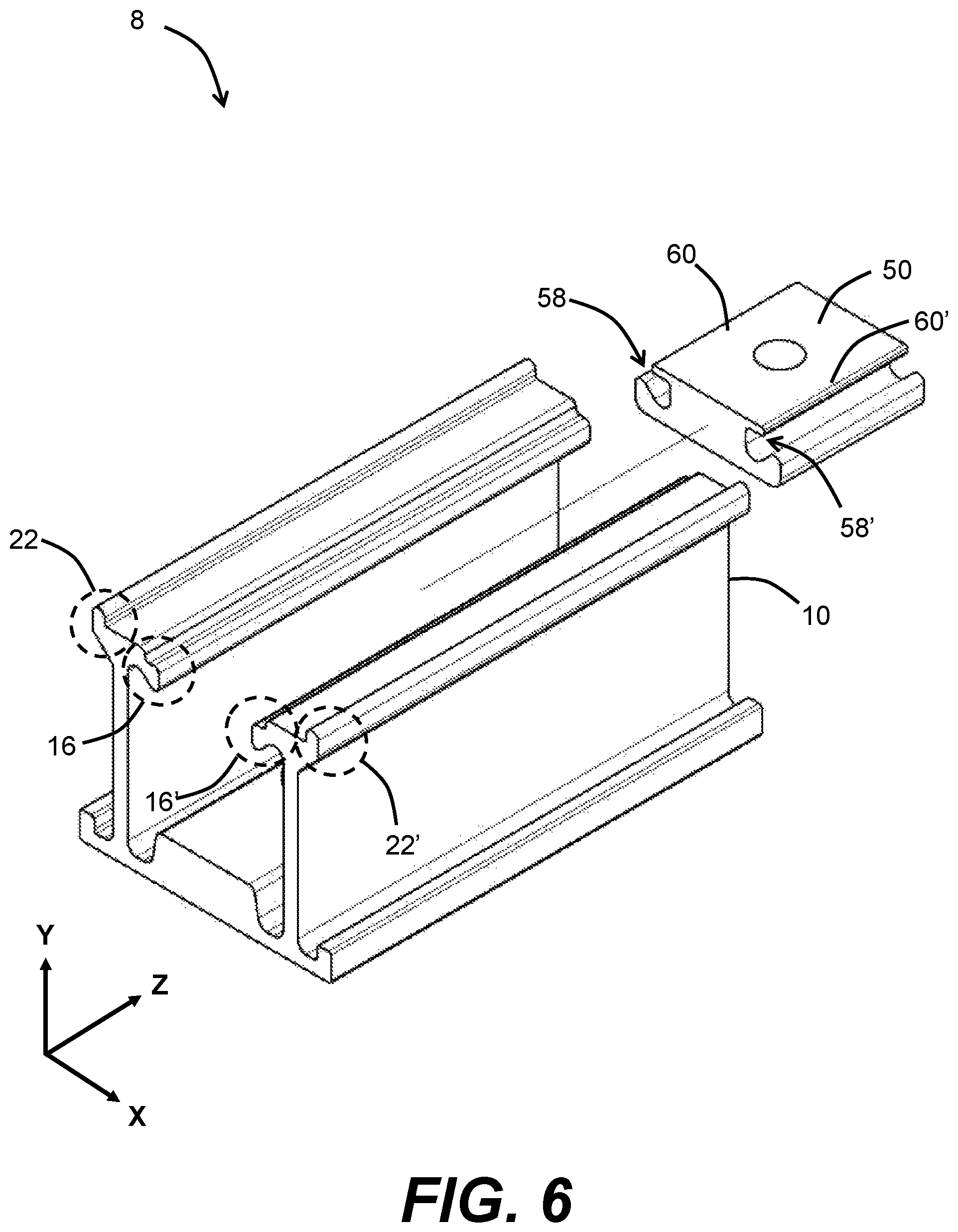 Patent US12590602 Figure 7 – Trim attachment assembly for mounting solar panel equipment