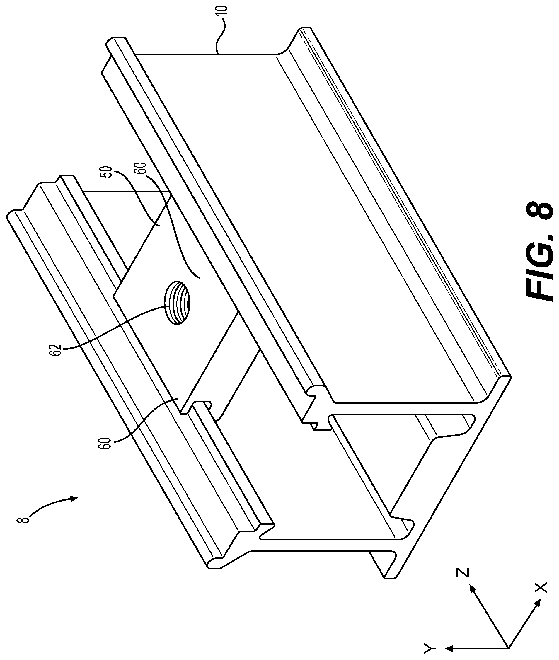 Patent US12590602 Figure 9 – Trim attachment assembly for mounting solar panel equipment