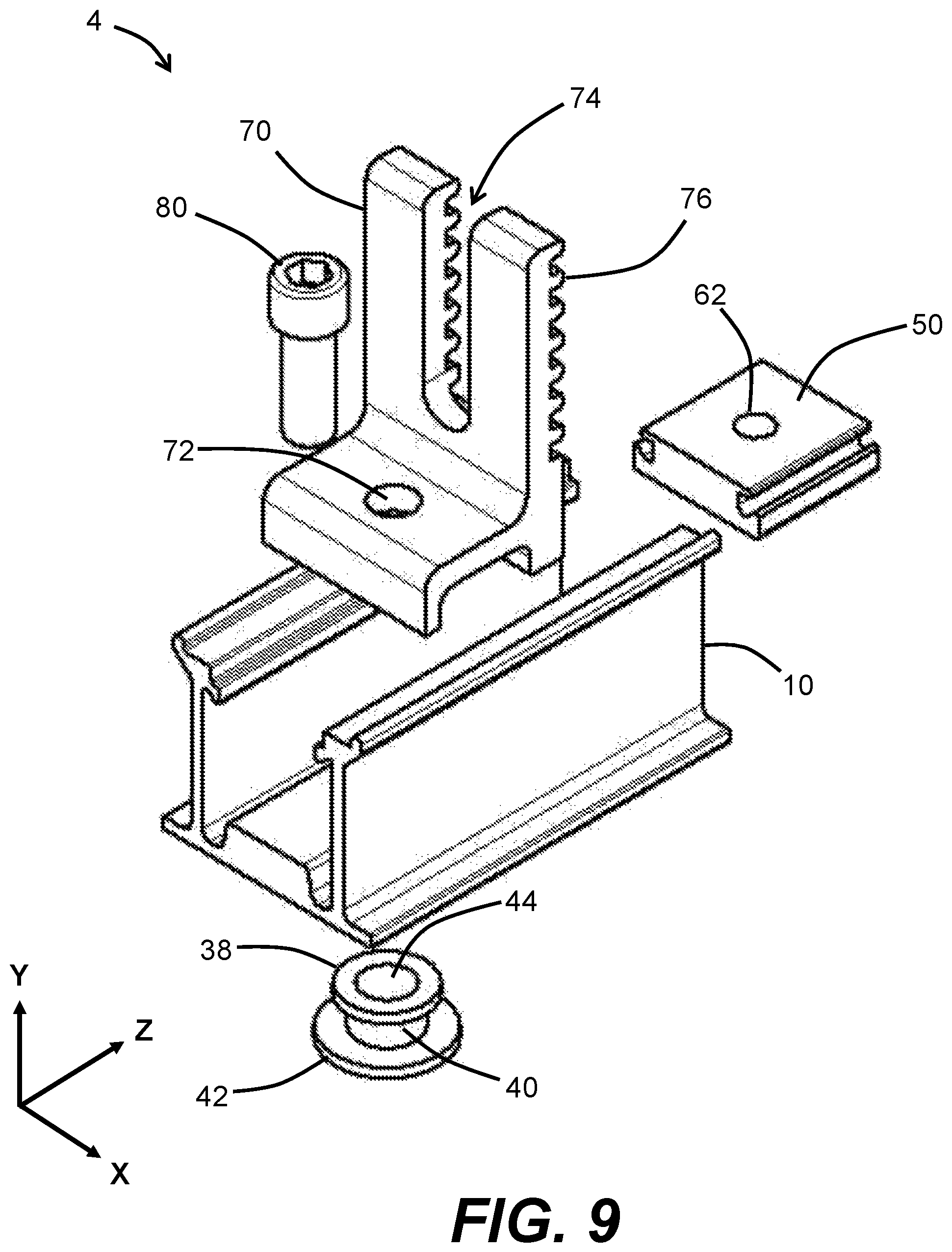 Patent US12590602 Figure 10 – Trim attachment assembly for mounting solar panel equipment
