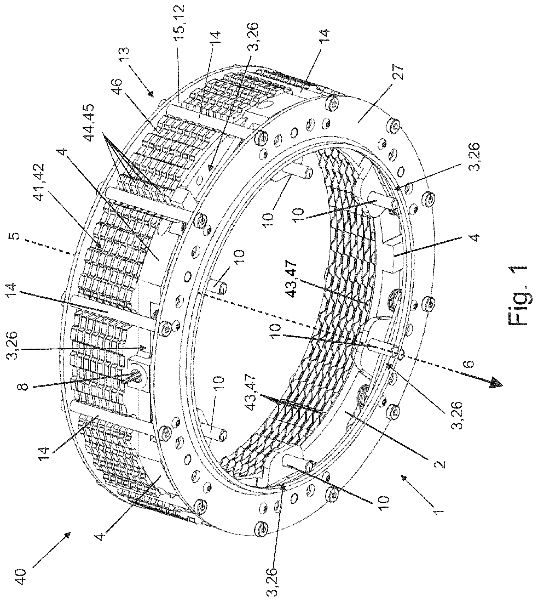 Patent US12590612 Figure 1 – Multi-piston disengagement system for a brake device of a vehicle, brake device for a vehicle having a multi-piston disengagement system, and transmission arrangement for a vehicle having the brake device