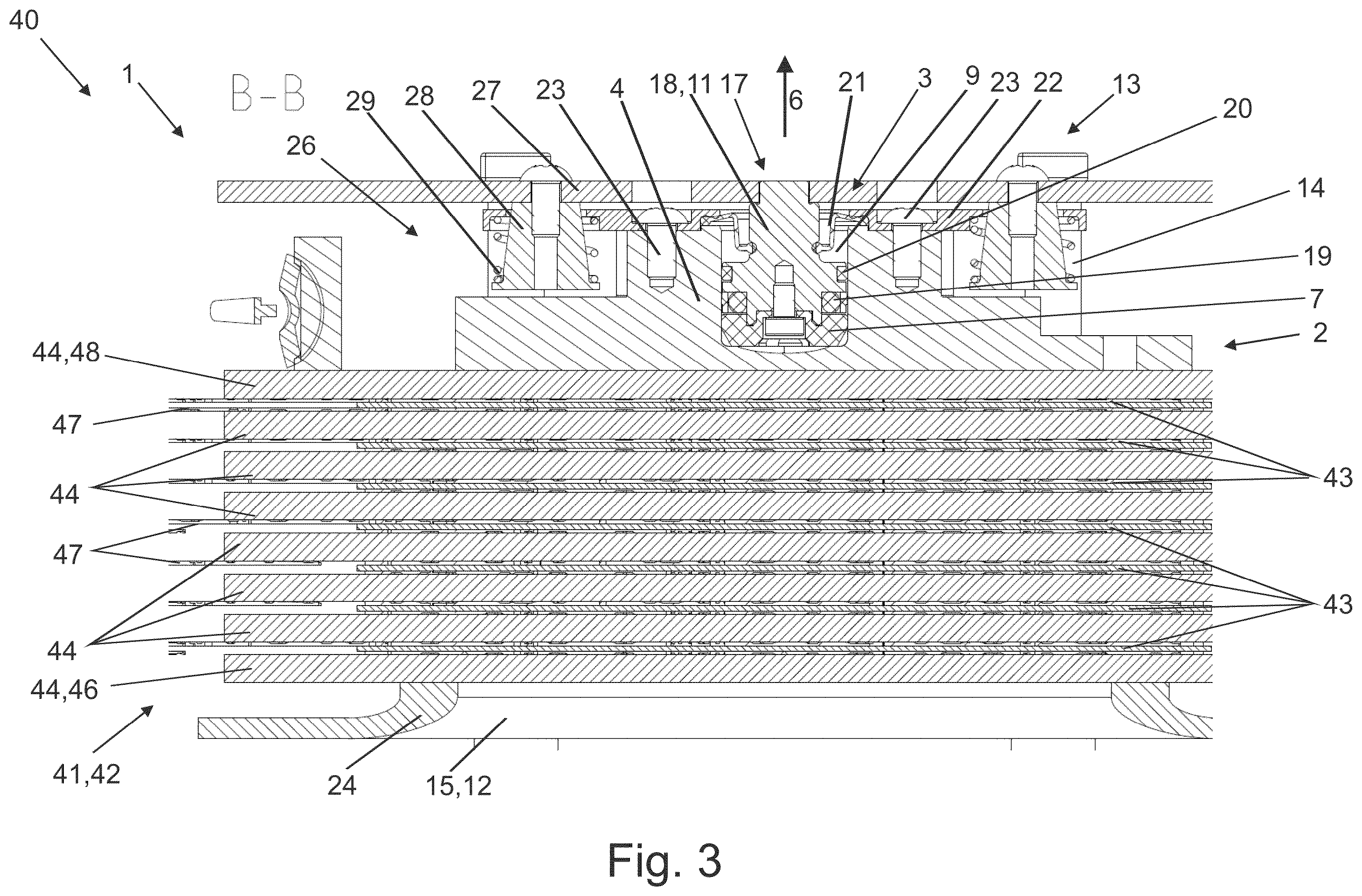 Patent US12590612 Figure 3 – Multi-piston disengagement system for a brake device of a vehicle, brake device for a vehicle having a multi-piston disengagement system, and transmission arrangement for a vehicle having the brake device
