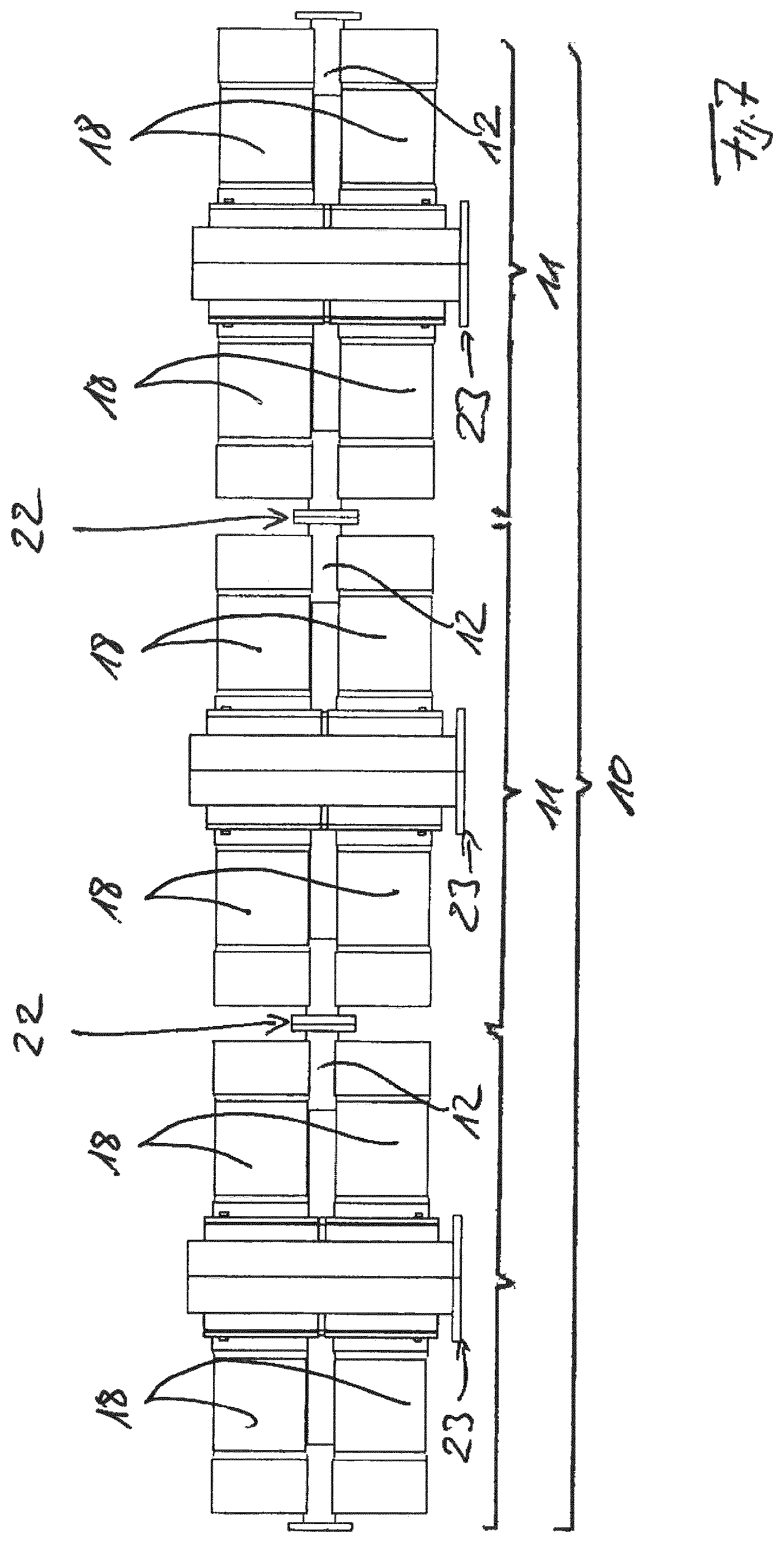Patent US12590619 Figure 5 – Drive system with at least one drive unit, particularly for high speed applications and method for operating a drive system
