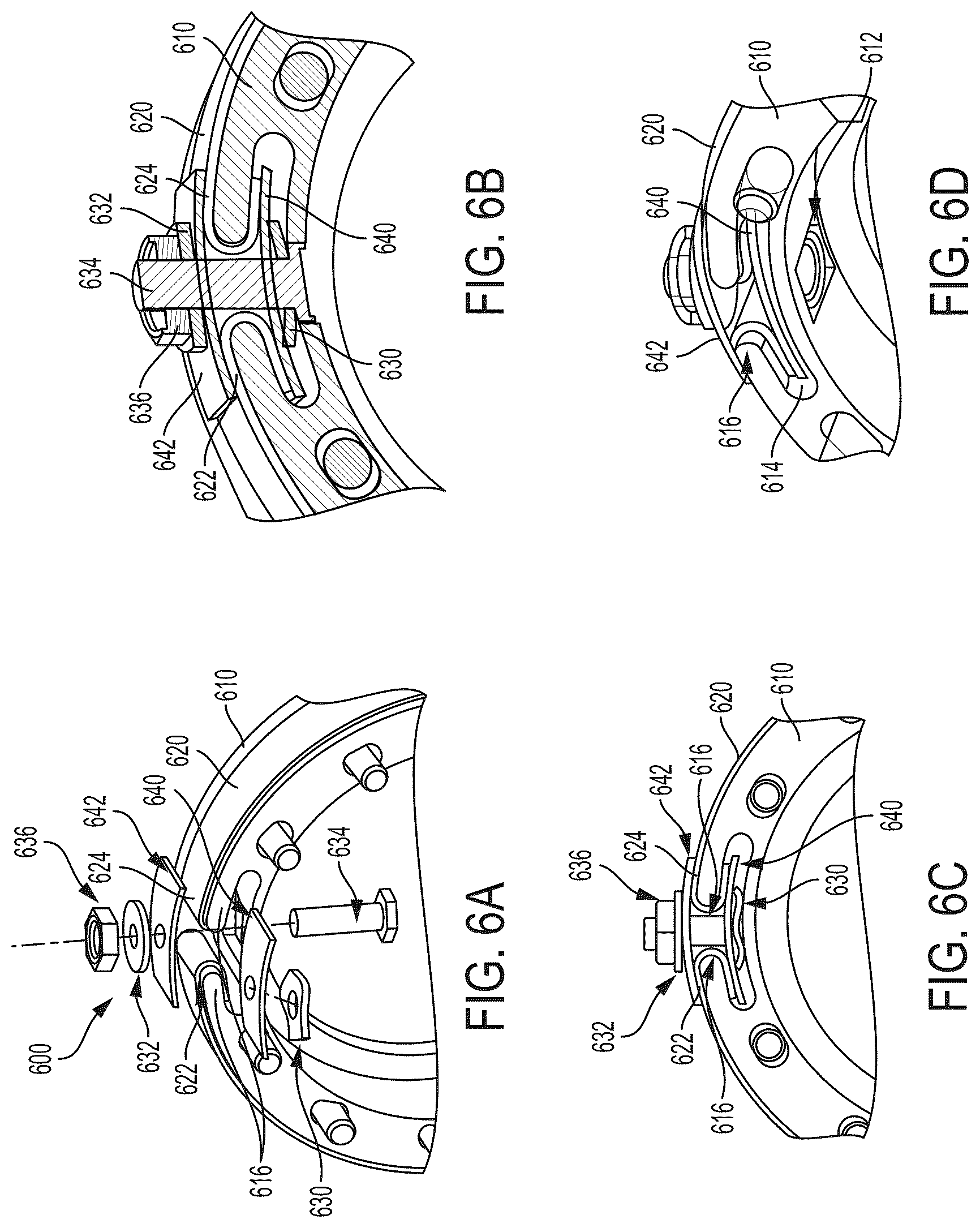 Patent US12590621 Figure 7 – Belt termination and tensioning in a pulley arrangement for a robotic arm