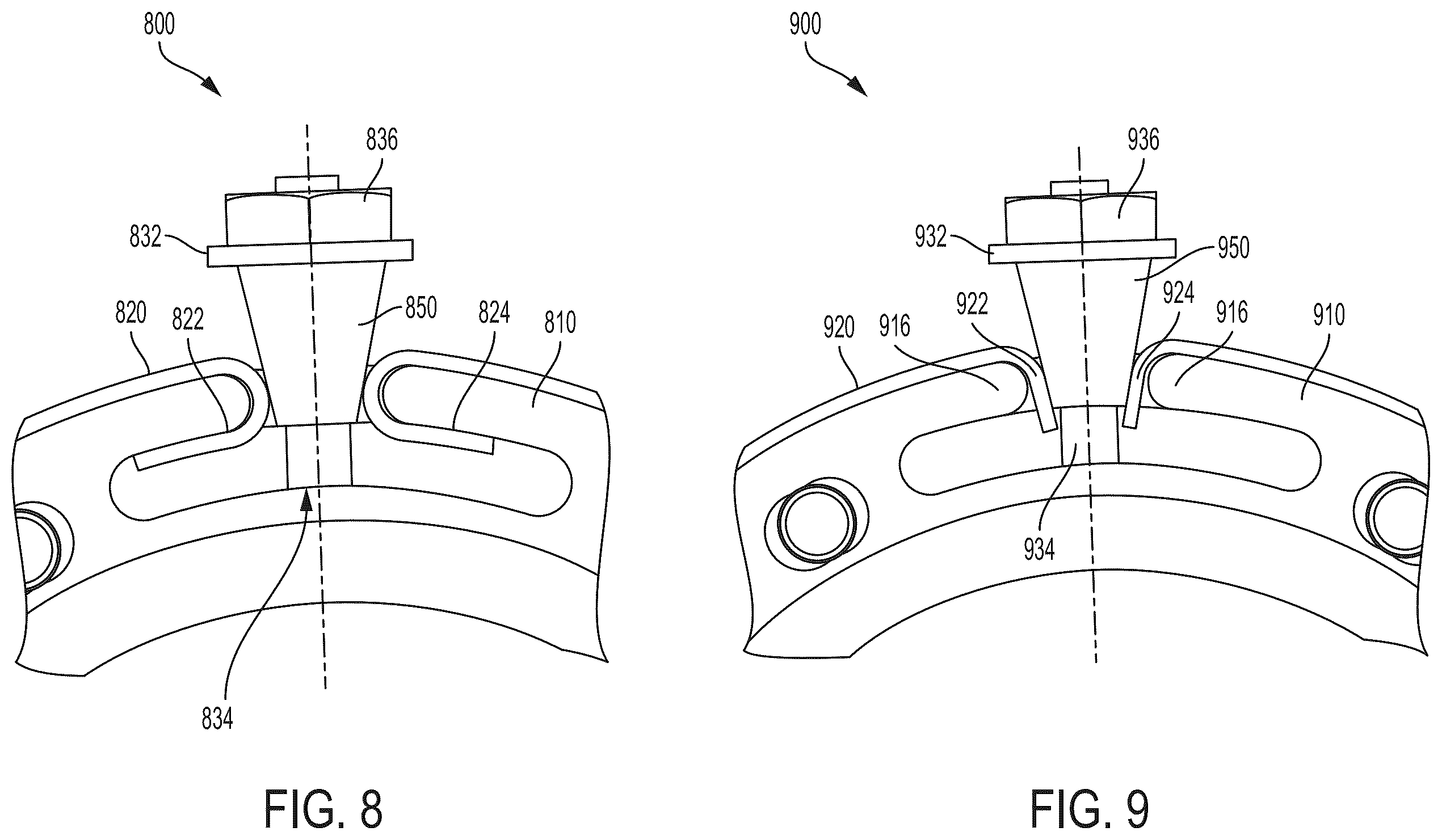 Patent US12590621 Figure 9 – Belt termination and tensioning in a pulley arrangement for a robotic arm