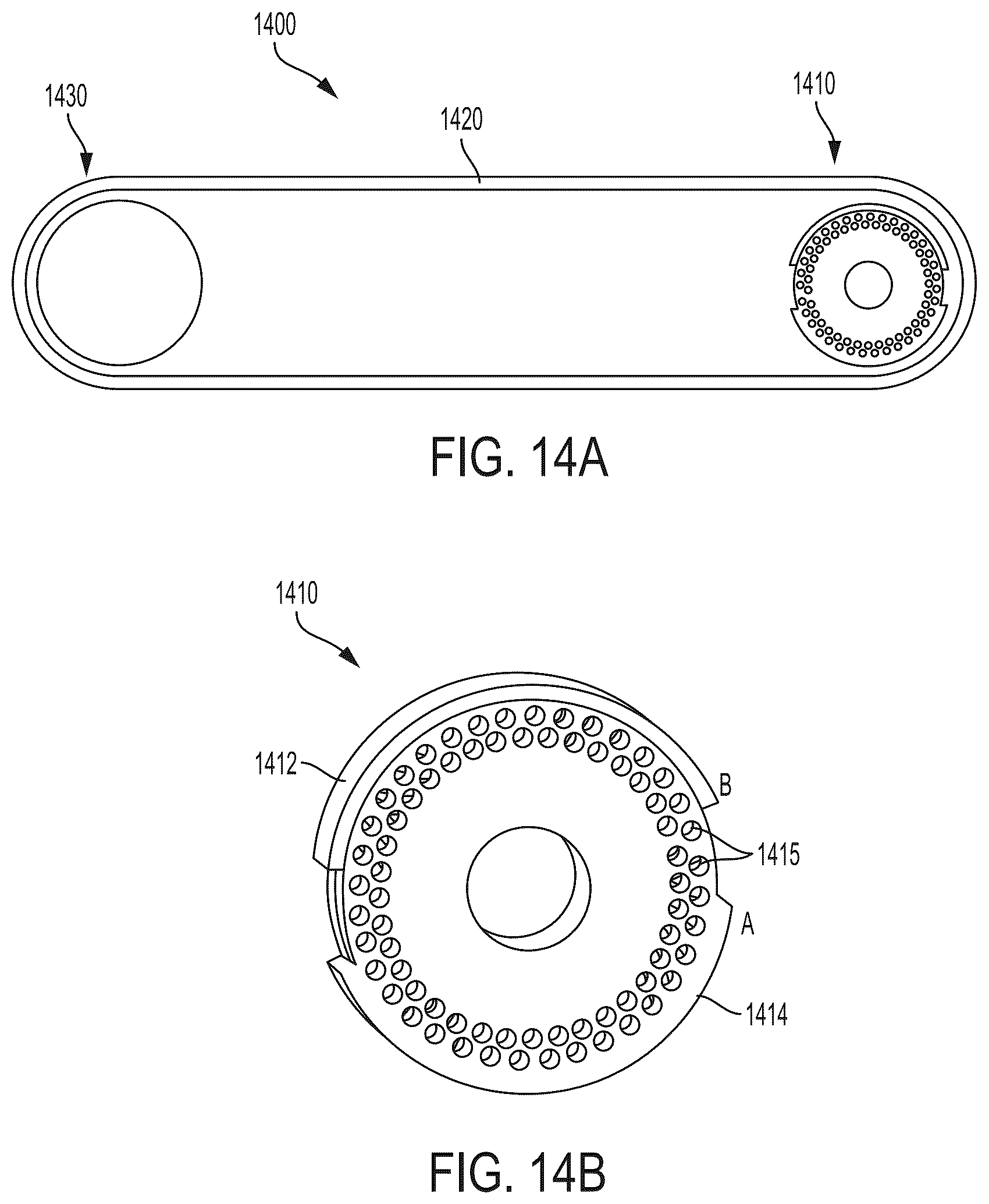 Patent US12590621 Figure 14 – Belt termination and tensioning in a pulley arrangement for a robotic arm