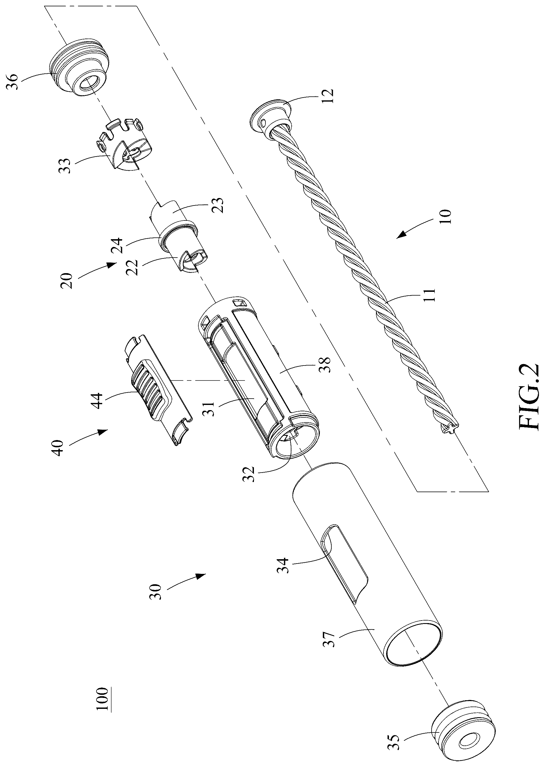 Patent US12590624 Figure 2 – Manual screw shaft driving device