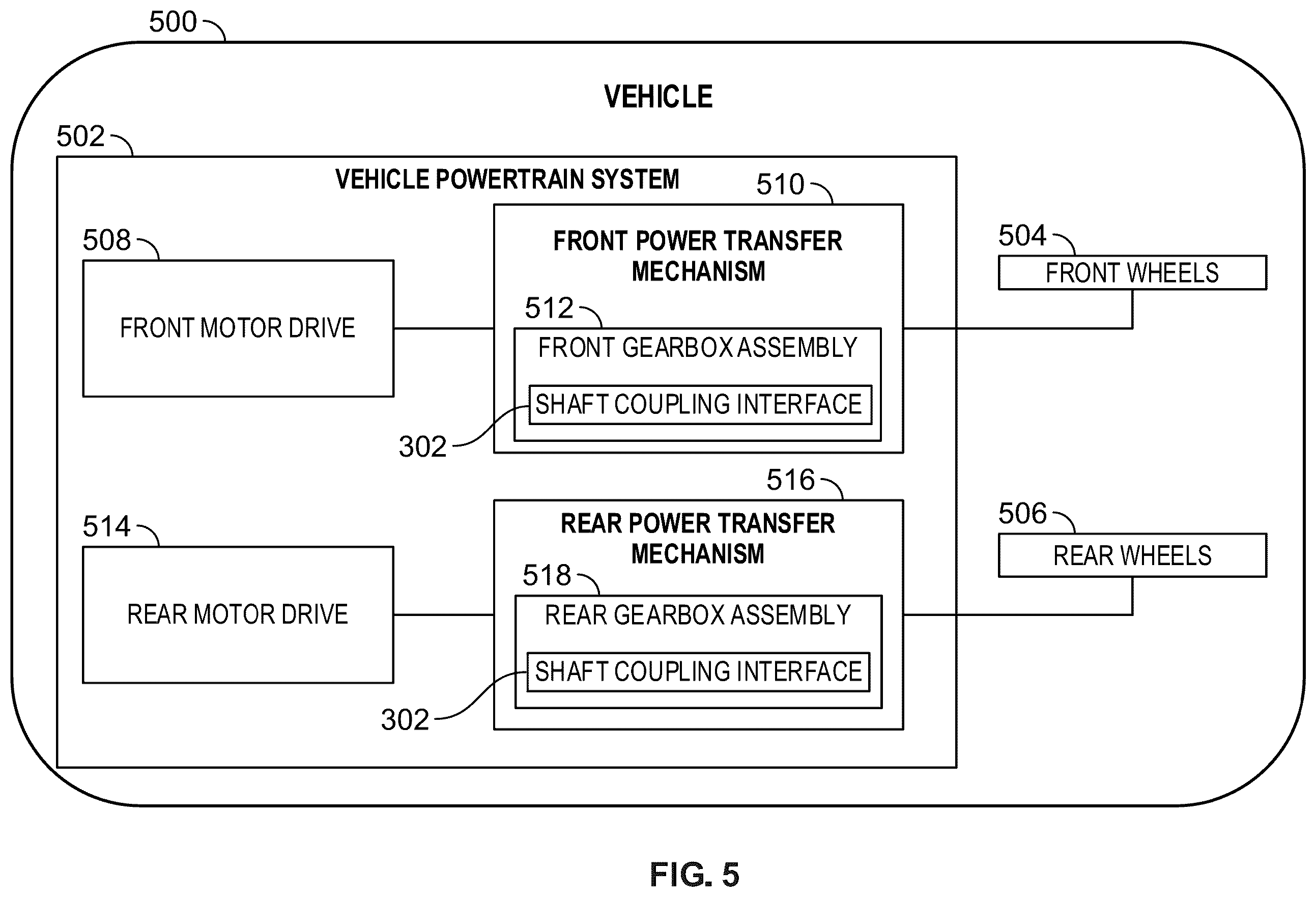 Patent US12590628 Figure 5 – Dual gearbox central bearing layout