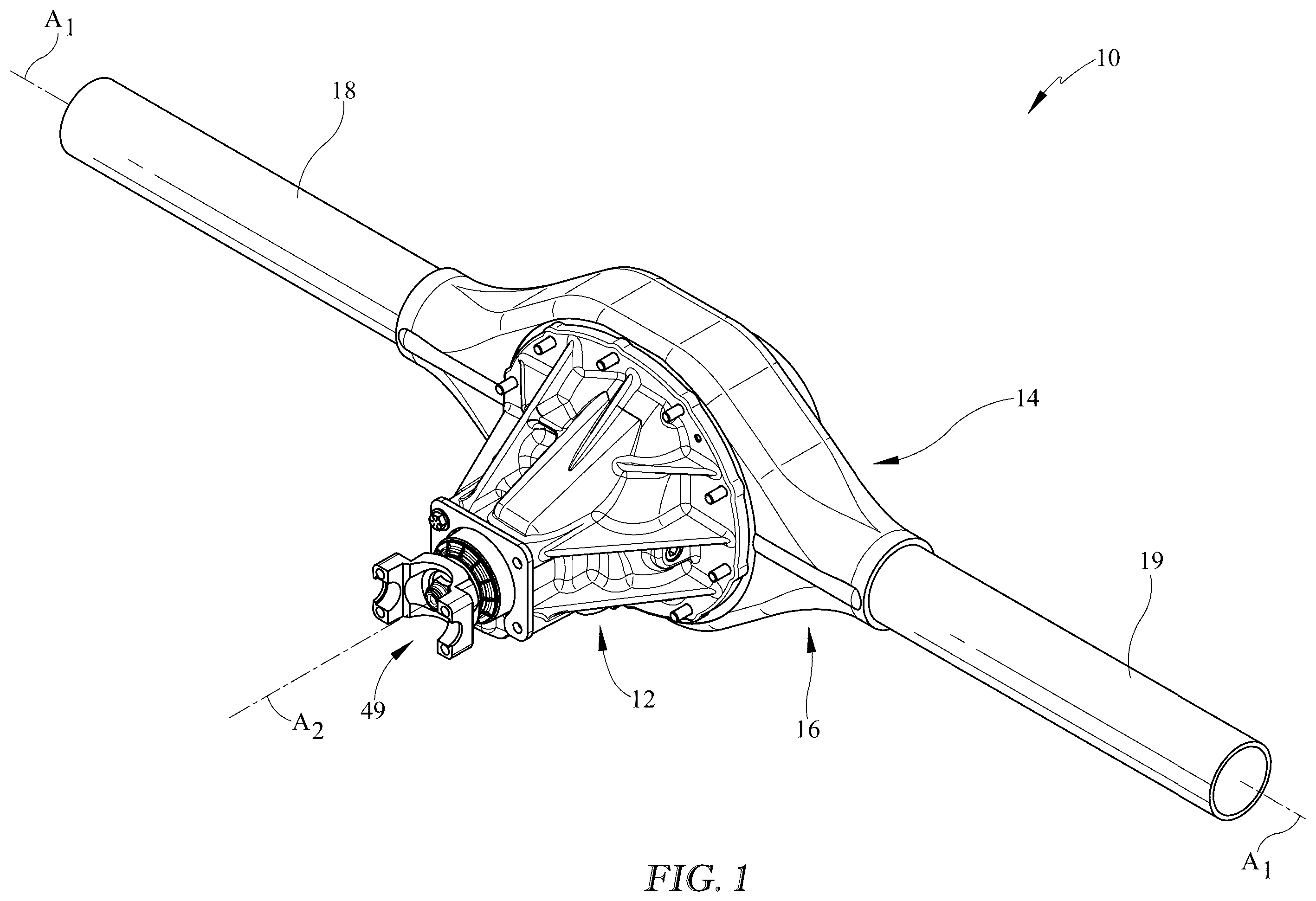 Patent US12590629 Figure 1 – Differential housing