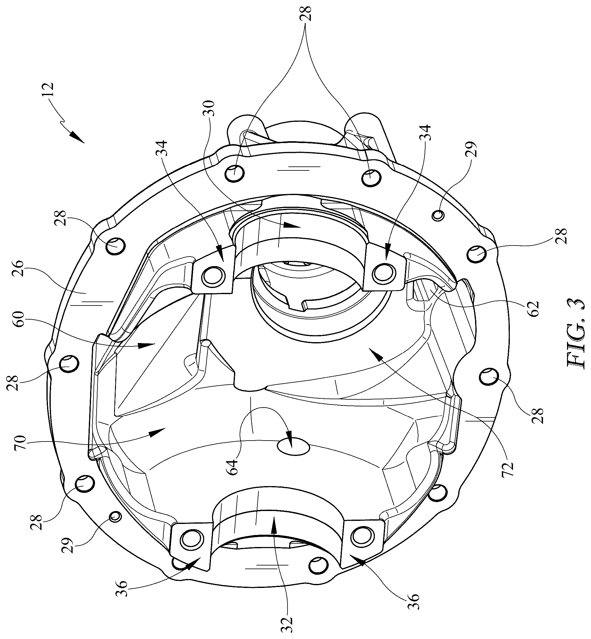 Patent US12590629 Figure 3 – Differential housing