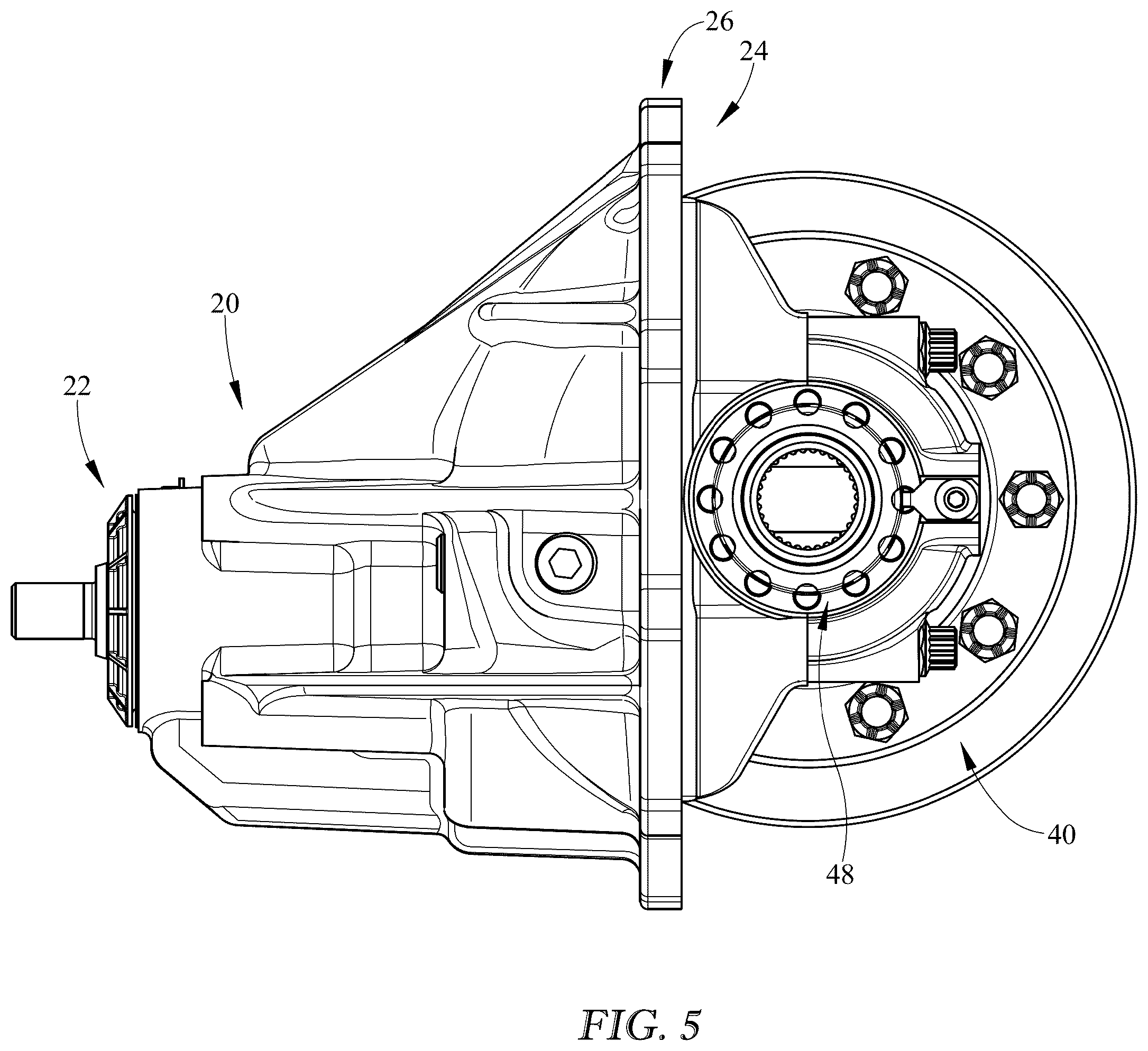 Patent US12590629 Figure 5 – Differential housing
