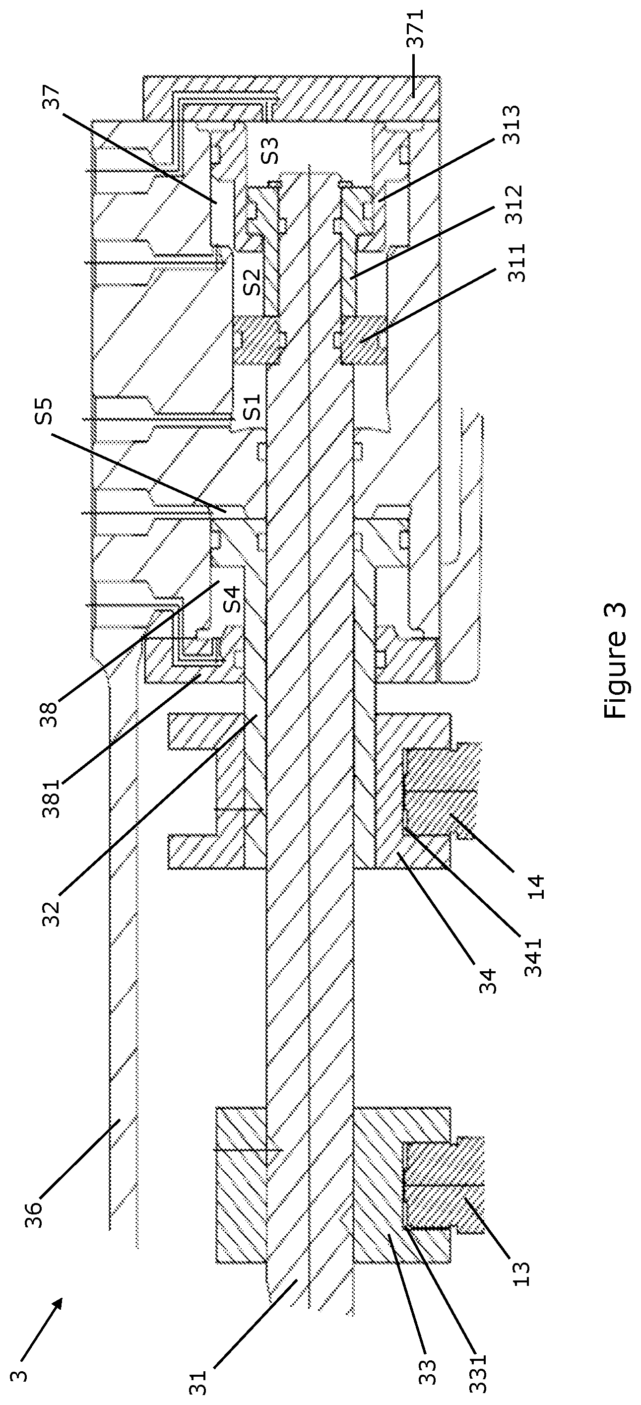 Patent US12590632 Figure 3 – Modular shifting system