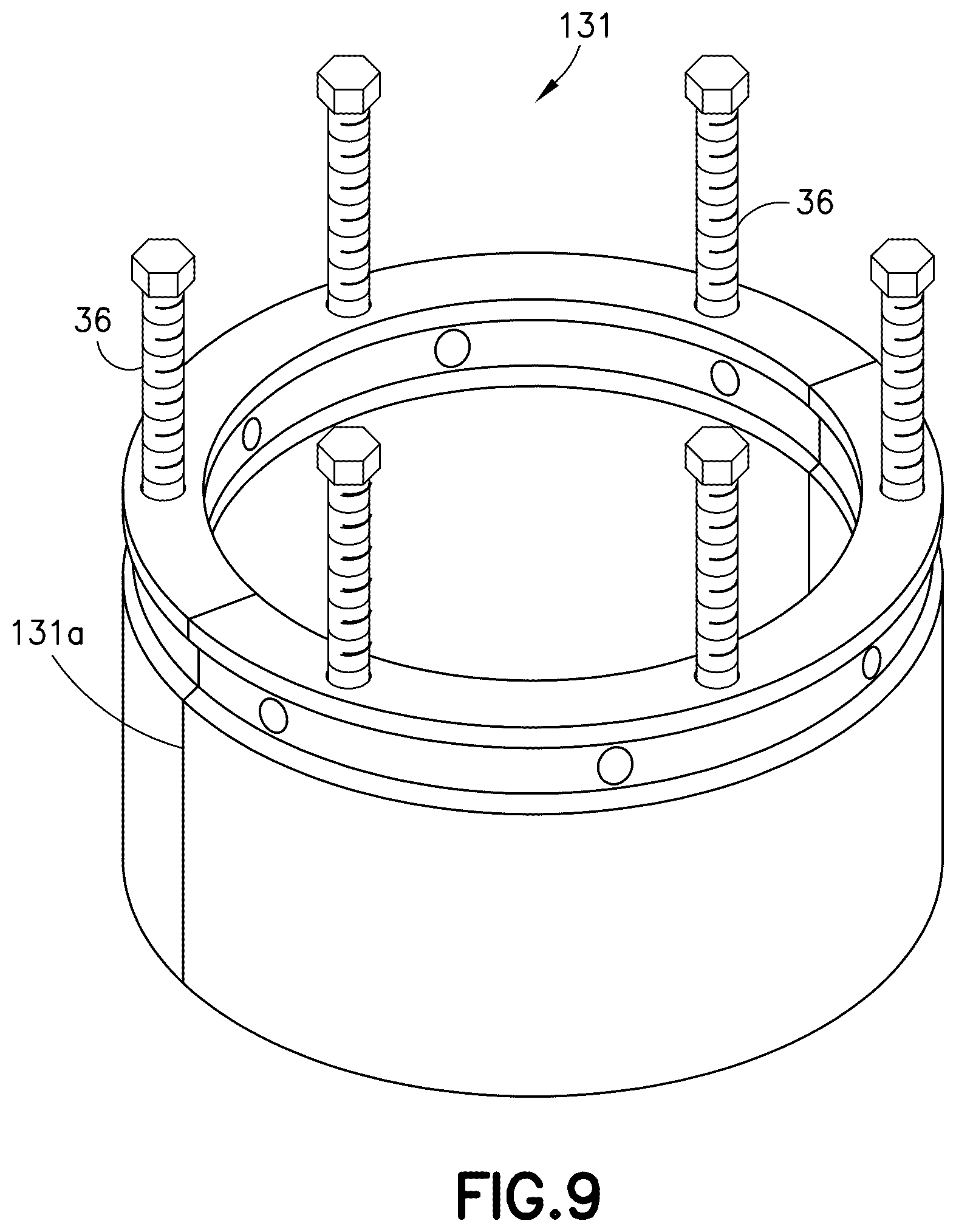 Patent US12590636 Figure 7 – Kit for bearing extraction from a stuffing box of a rotary mechanical device