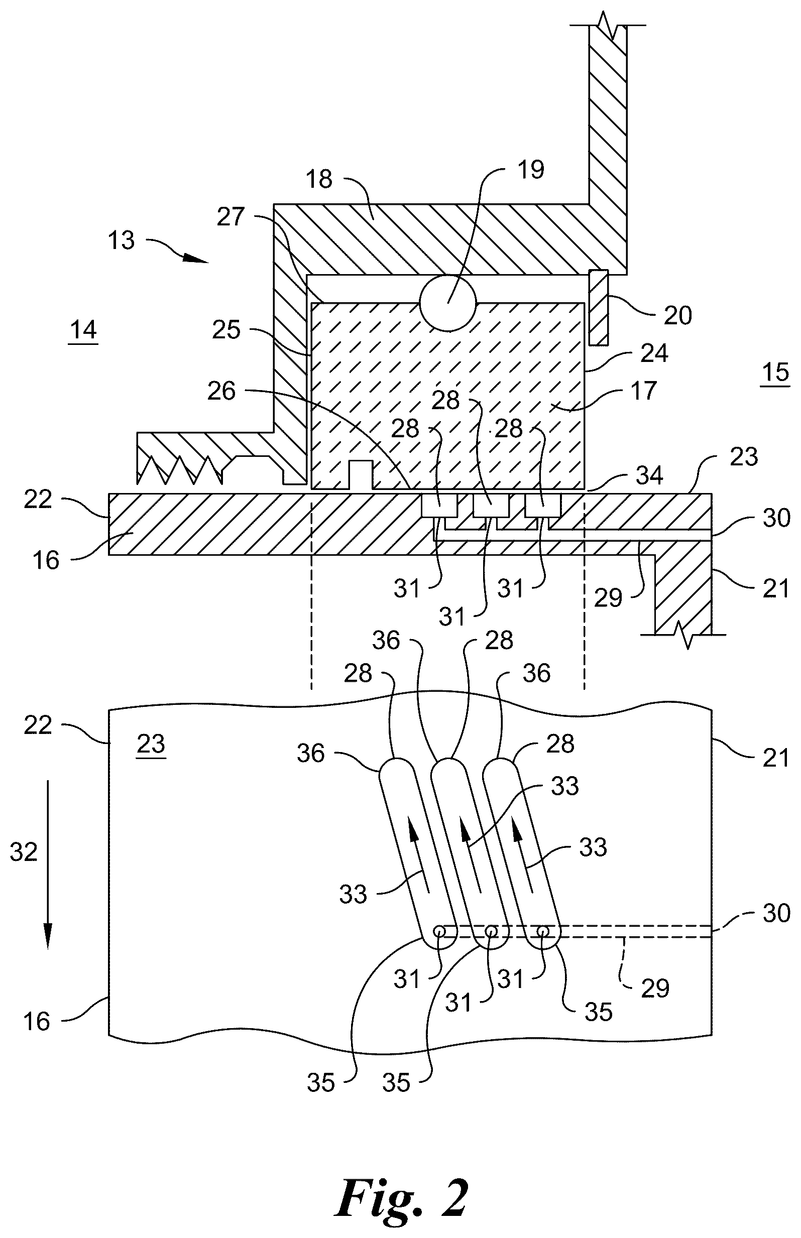 Patent US12590638 Figure 2 – Circumferential sealing assembly with duct-fed hydrodynamic grooves