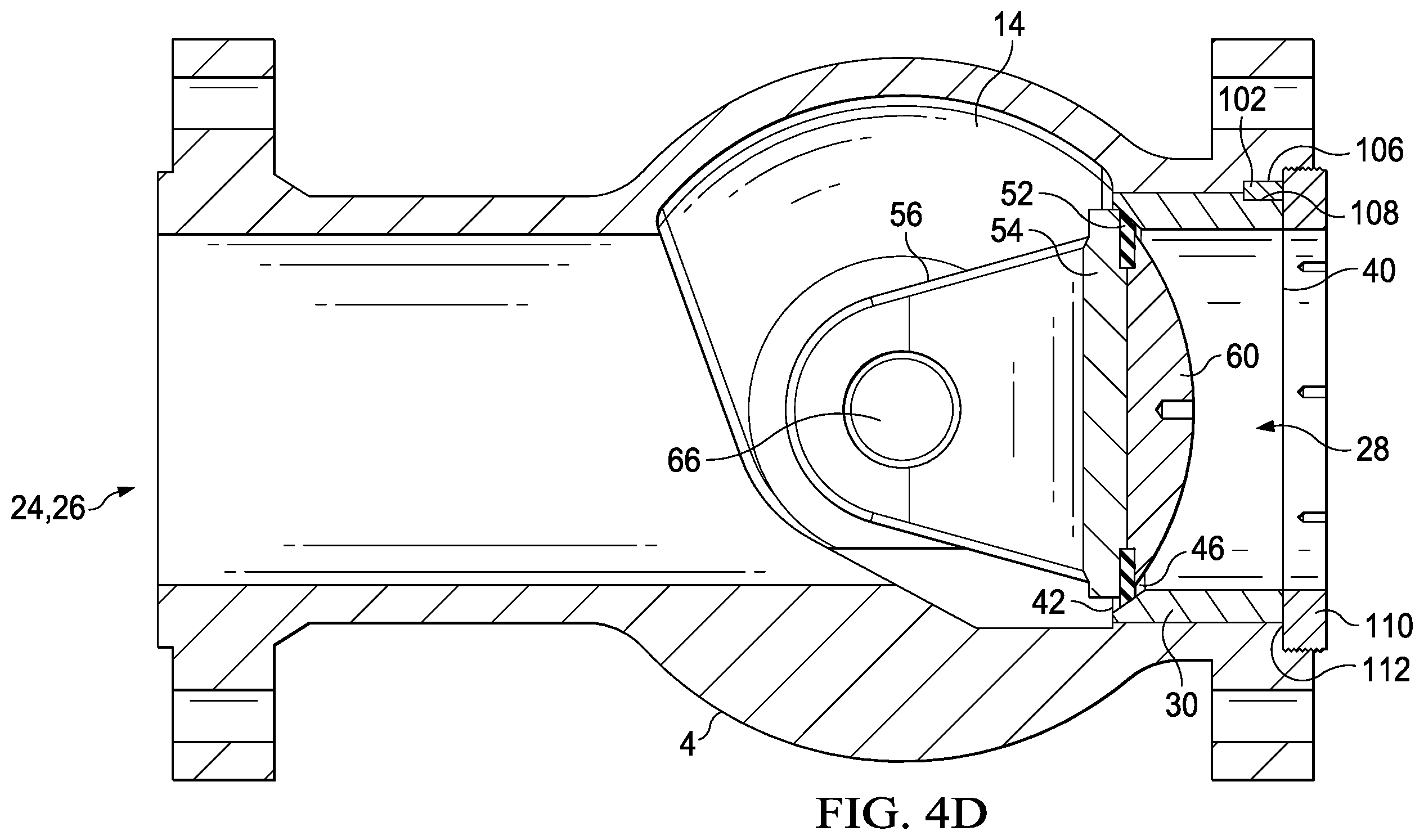 Patent US12590639 Figure 13 – Valve with unobstructed flow path having increased flow coefficient