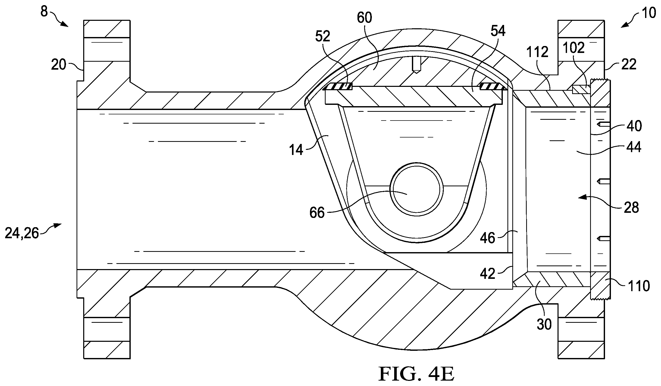 Patent US12590639 Figure 14 – Valve with unobstructed flow path having increased flow coefficient