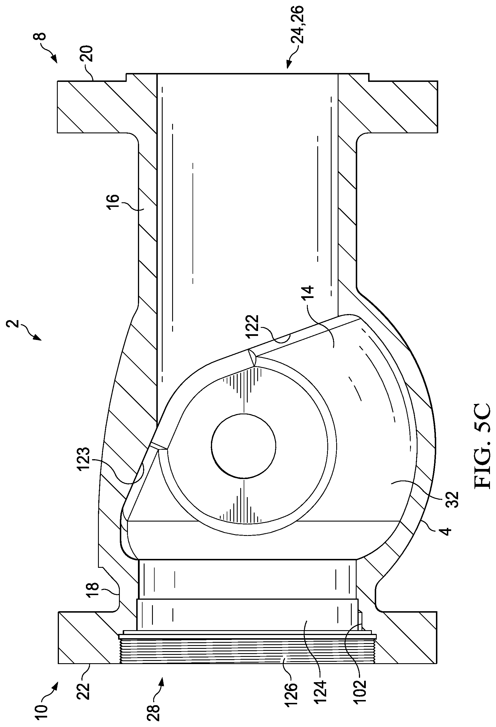 Patent US12590639 Figure 17 – Valve with unobstructed flow path having increased flow coefficient
