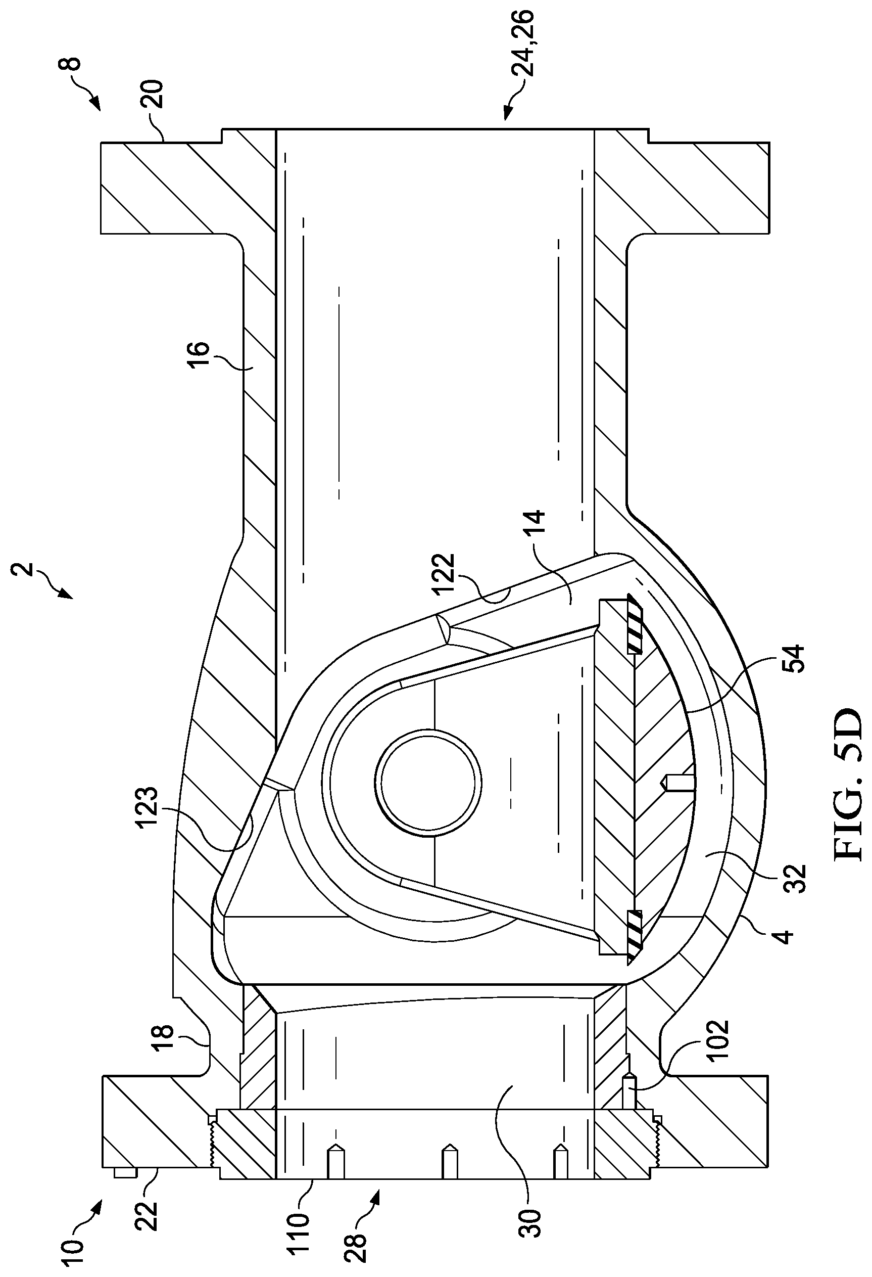 Patent US12590639 Figure 18 – Valve with unobstructed flow path having increased flow coefficient