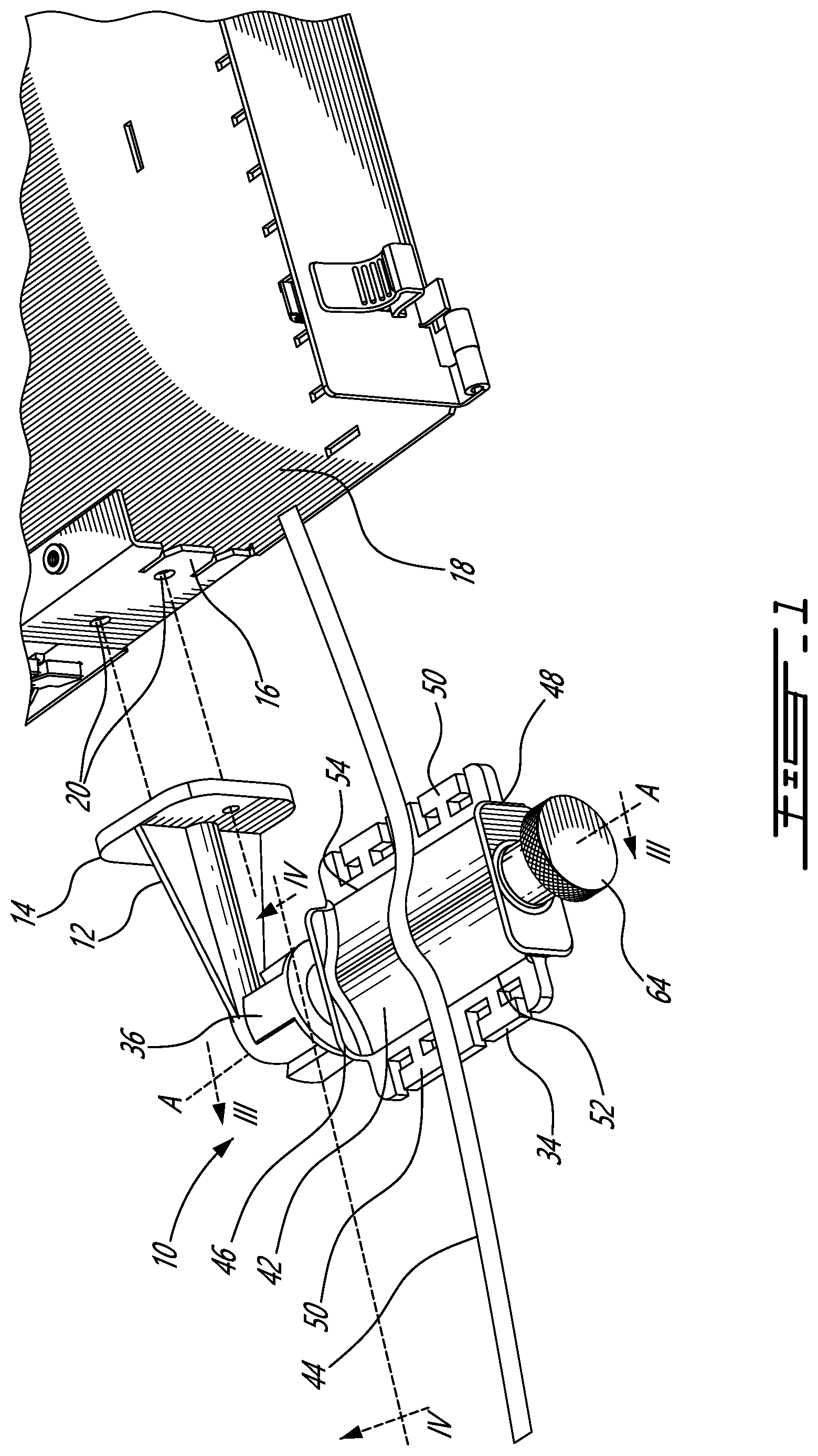 Patent US12590649 Figure 1 – Strain relief assembly
