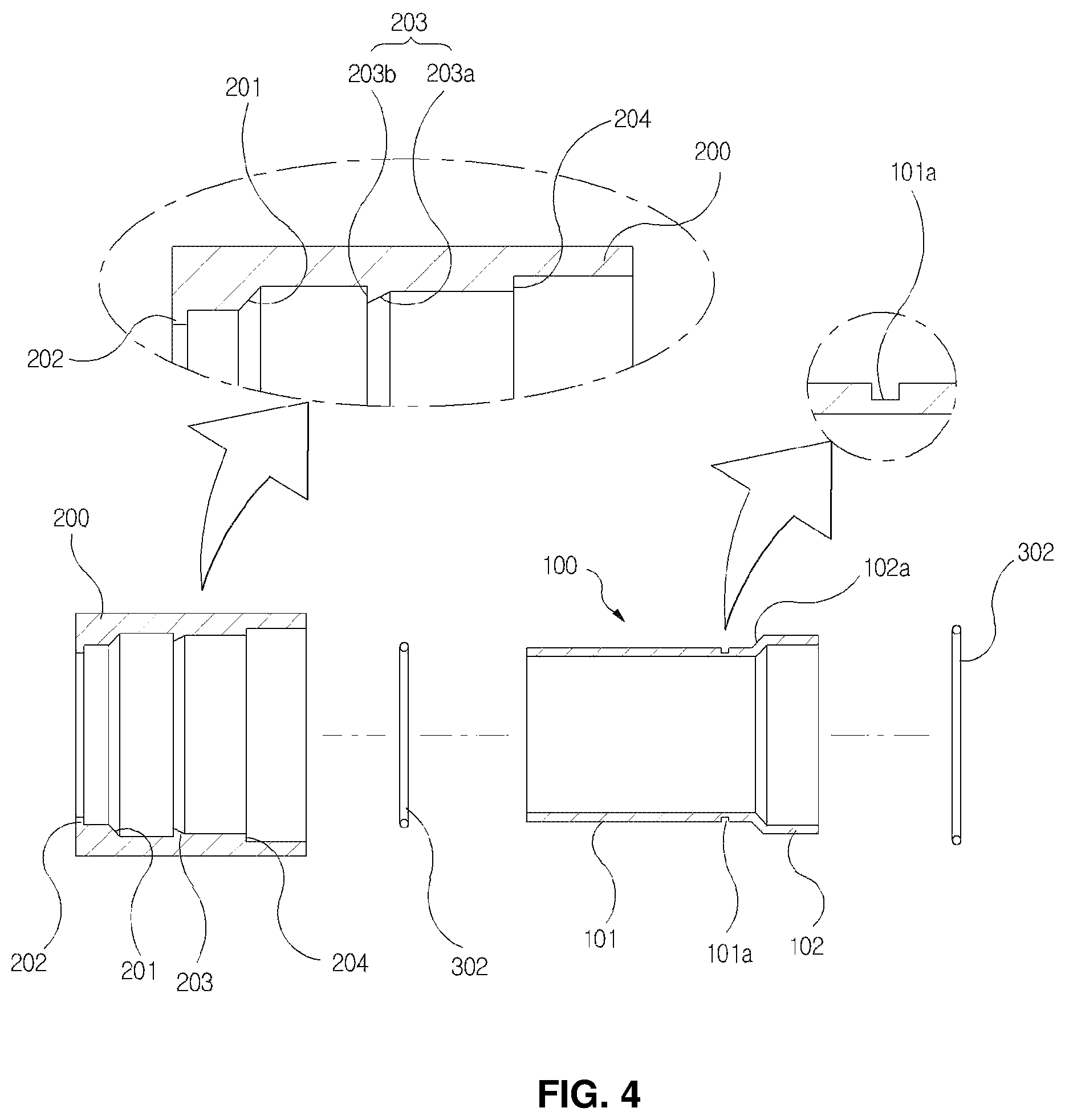 Patent US12590656 Figure 4 – Pipe connection device for repairs