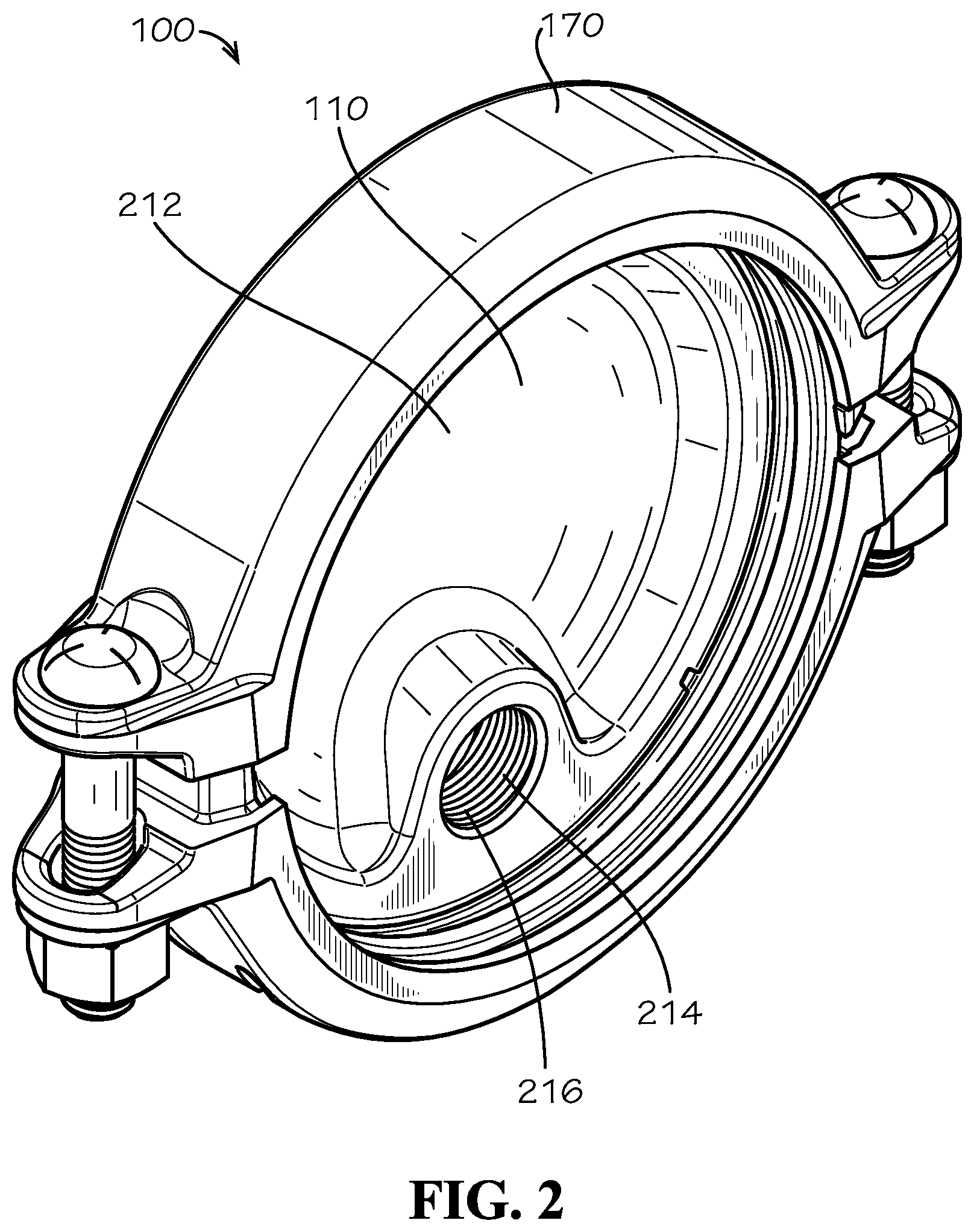 Patent US12590657 Figure 2 – Pre-assembled coupling assembly with cap