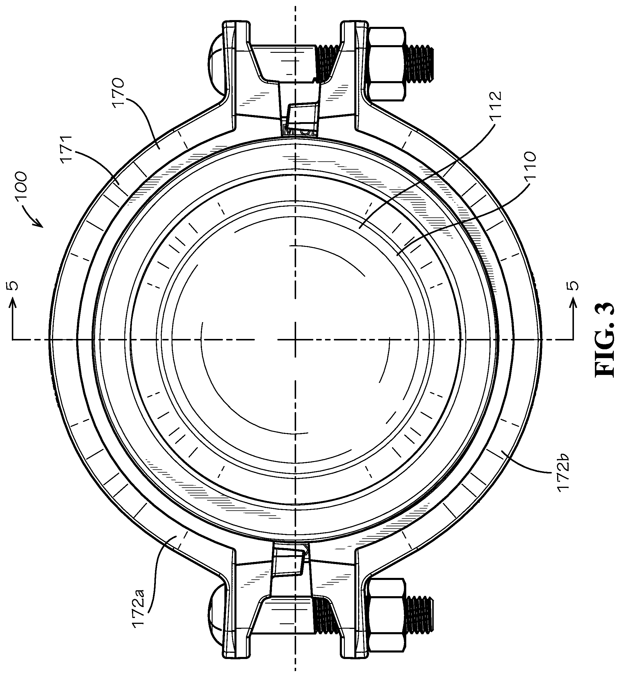 Patent US12590657 Figure 3 – Pre-assembled coupling assembly with cap