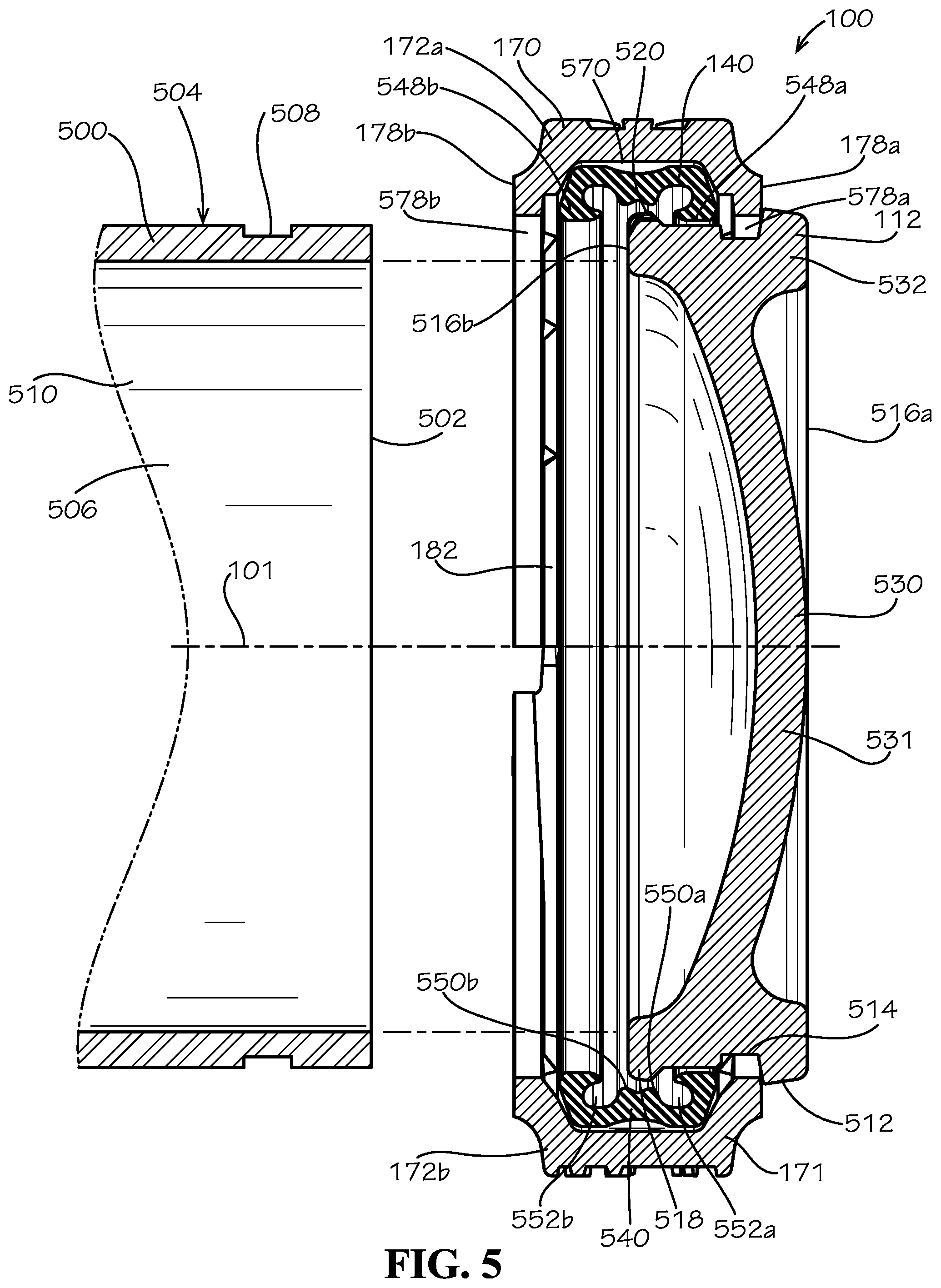 Patent US12590657 Figure 5 – Pre-assembled coupling assembly with cap