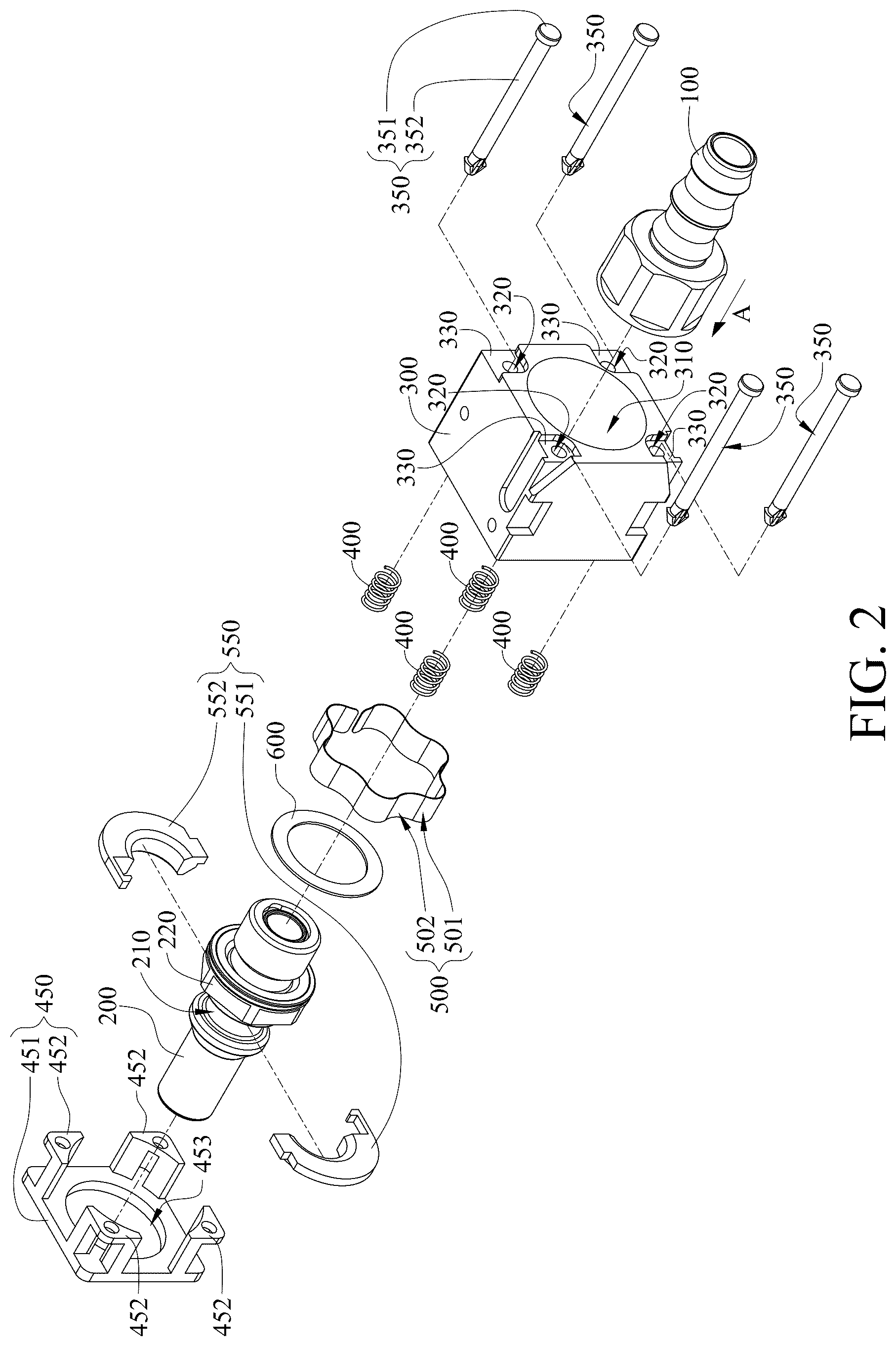 Patent US12590658 Figure 2 – Coupling assembly and coupling auxiliary assembly