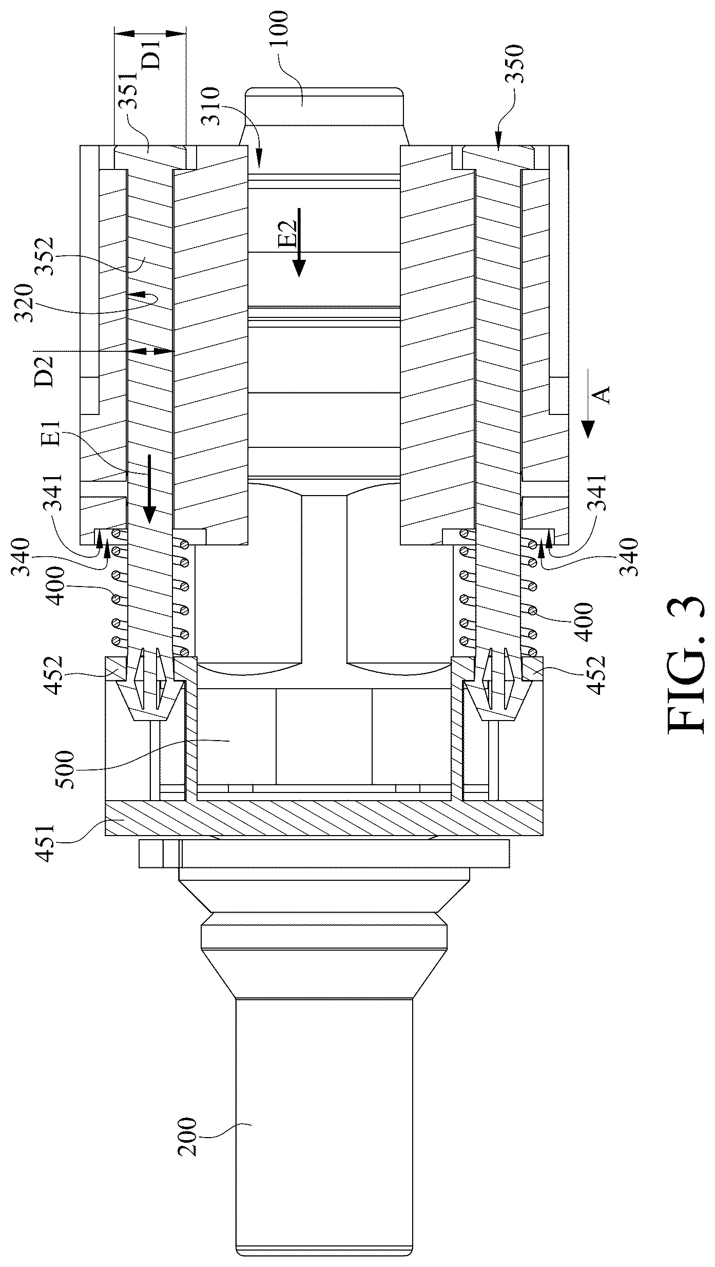 Patent US12590658 Figure 3 – Coupling assembly and coupling auxiliary assembly