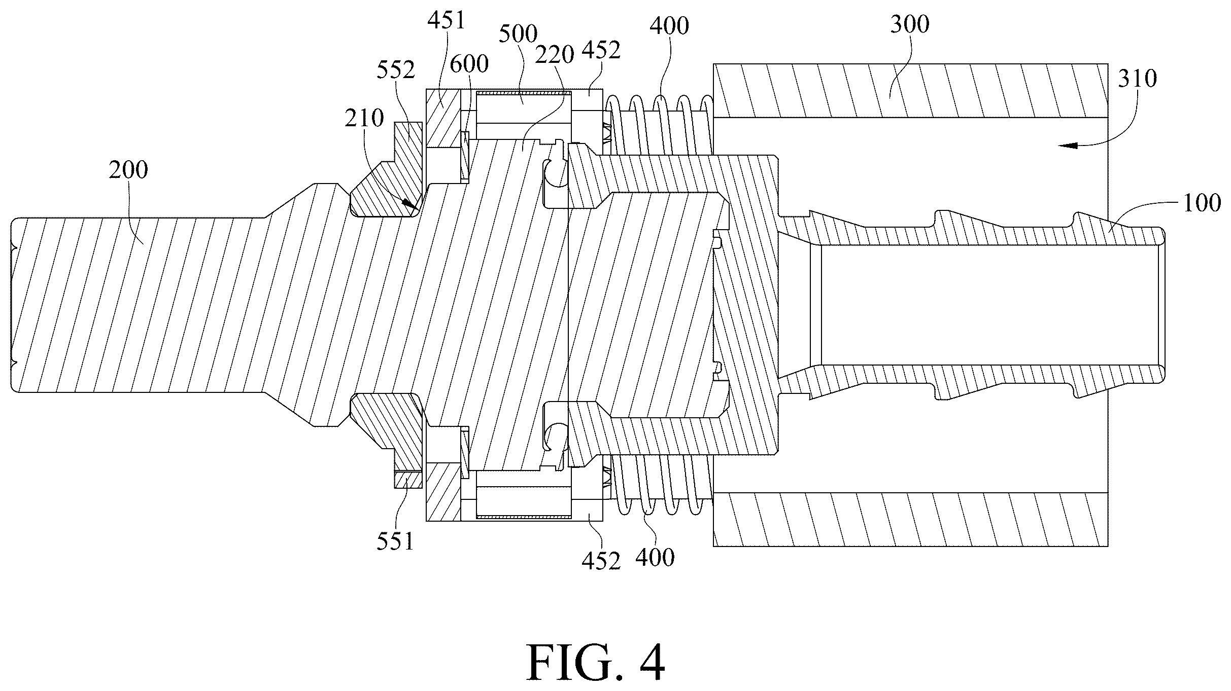 Patent US12590658 Figure 4 – Coupling assembly and coupling auxiliary assembly