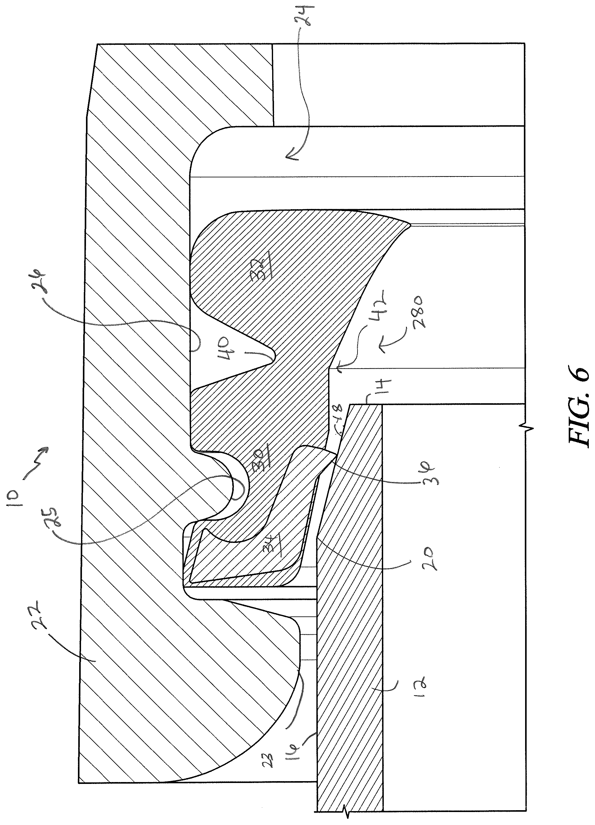 Patent US12590660 Figure 3 – Reduced assembly force restraining gasket