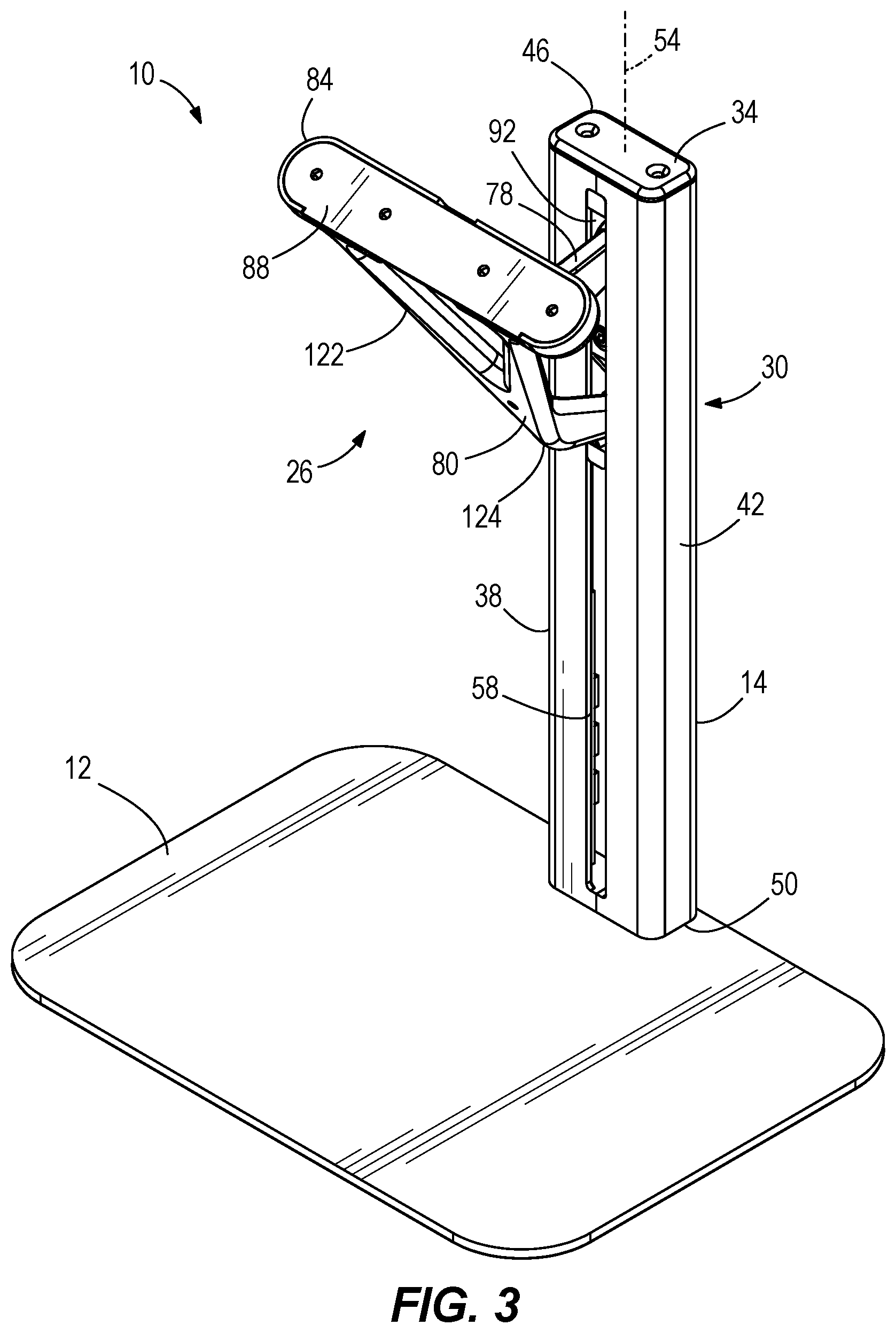 Patent US12590668 Figure 3 – Adjustable support