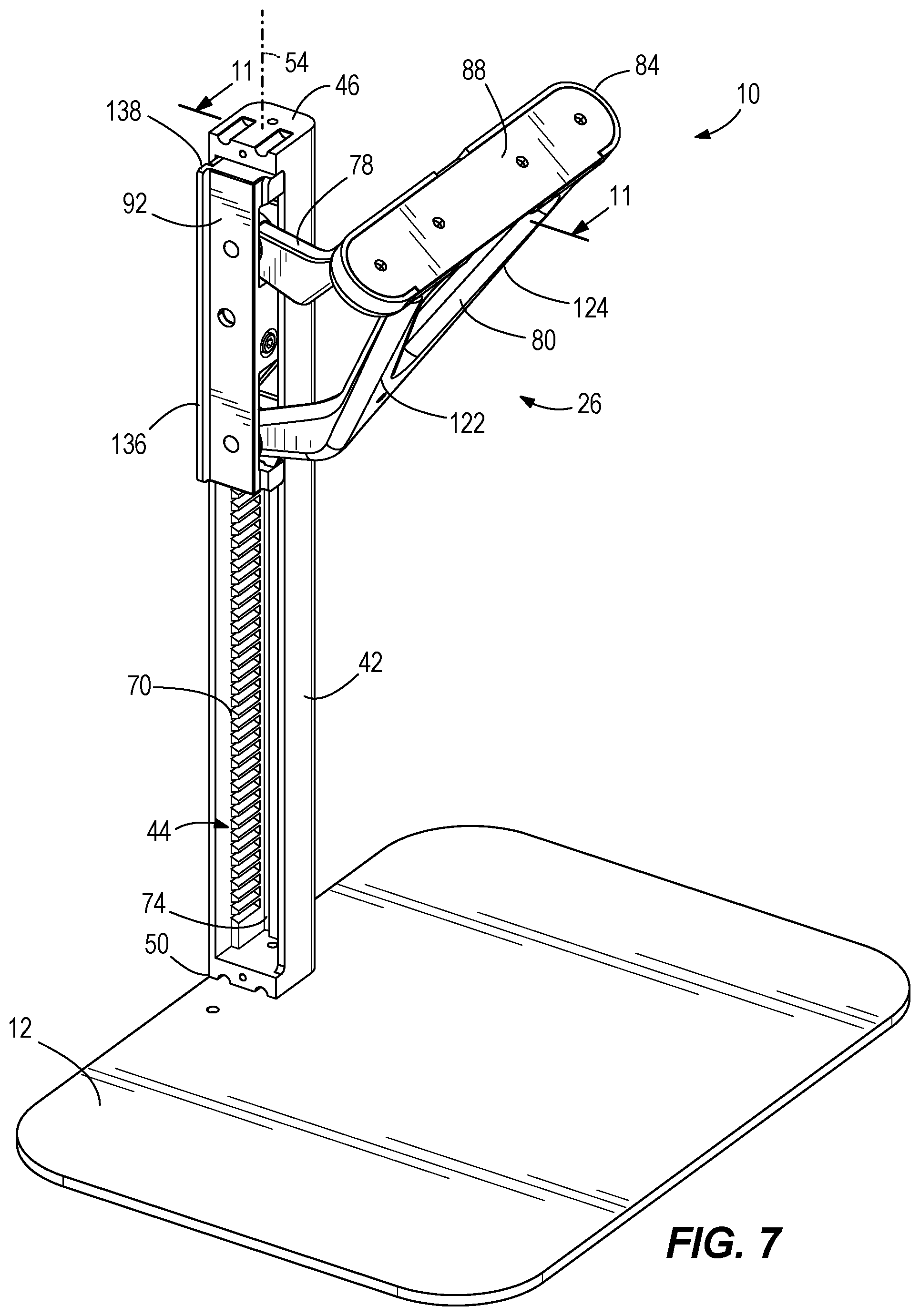 Patent US12590668 Figure 6 – Adjustable support