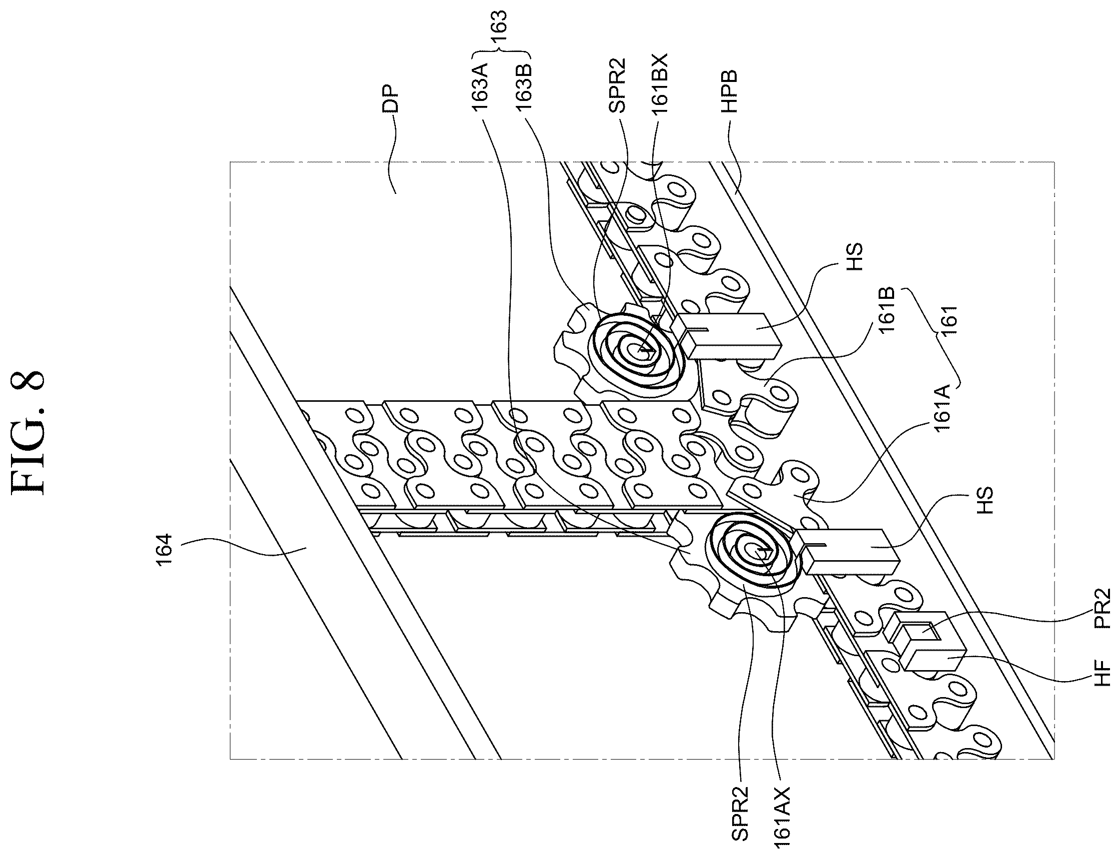 Patent US12590669 Figure 10 – Display device including chain units and driving sprockets