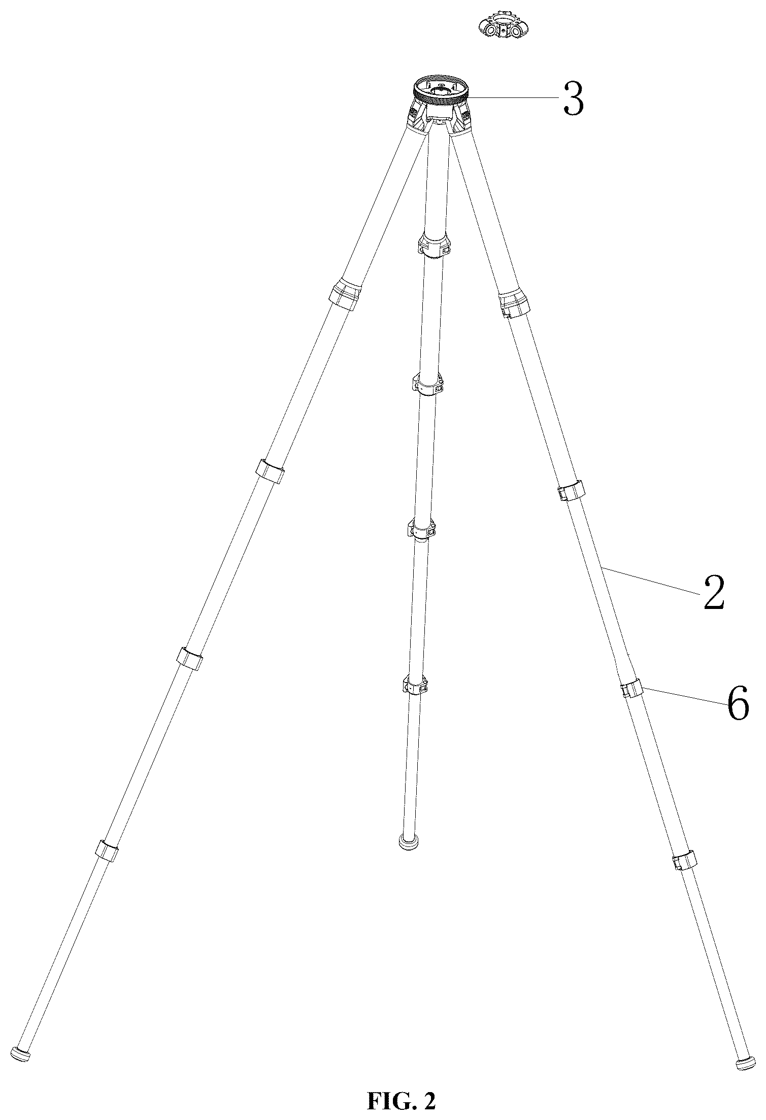 Patent US12590671 Figure 2 – Combined tripod