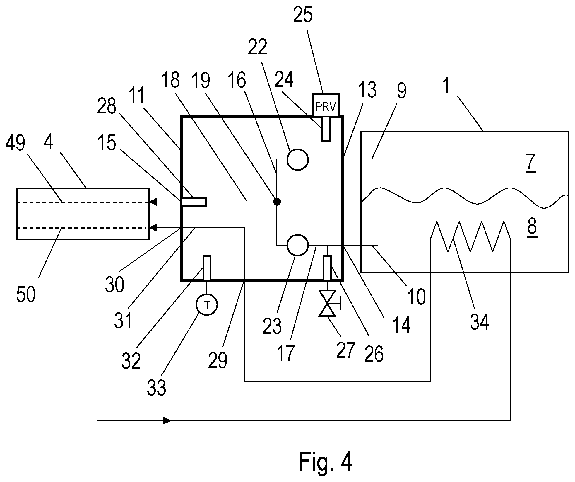 Patent US12590678 Figure 3 – System comprising a cryogenic container and a single-piece economizer